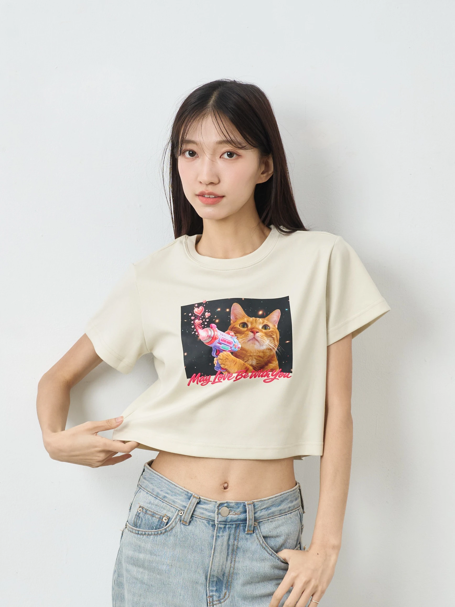 拉姆｜貓力同在 女短版雲朵TEE