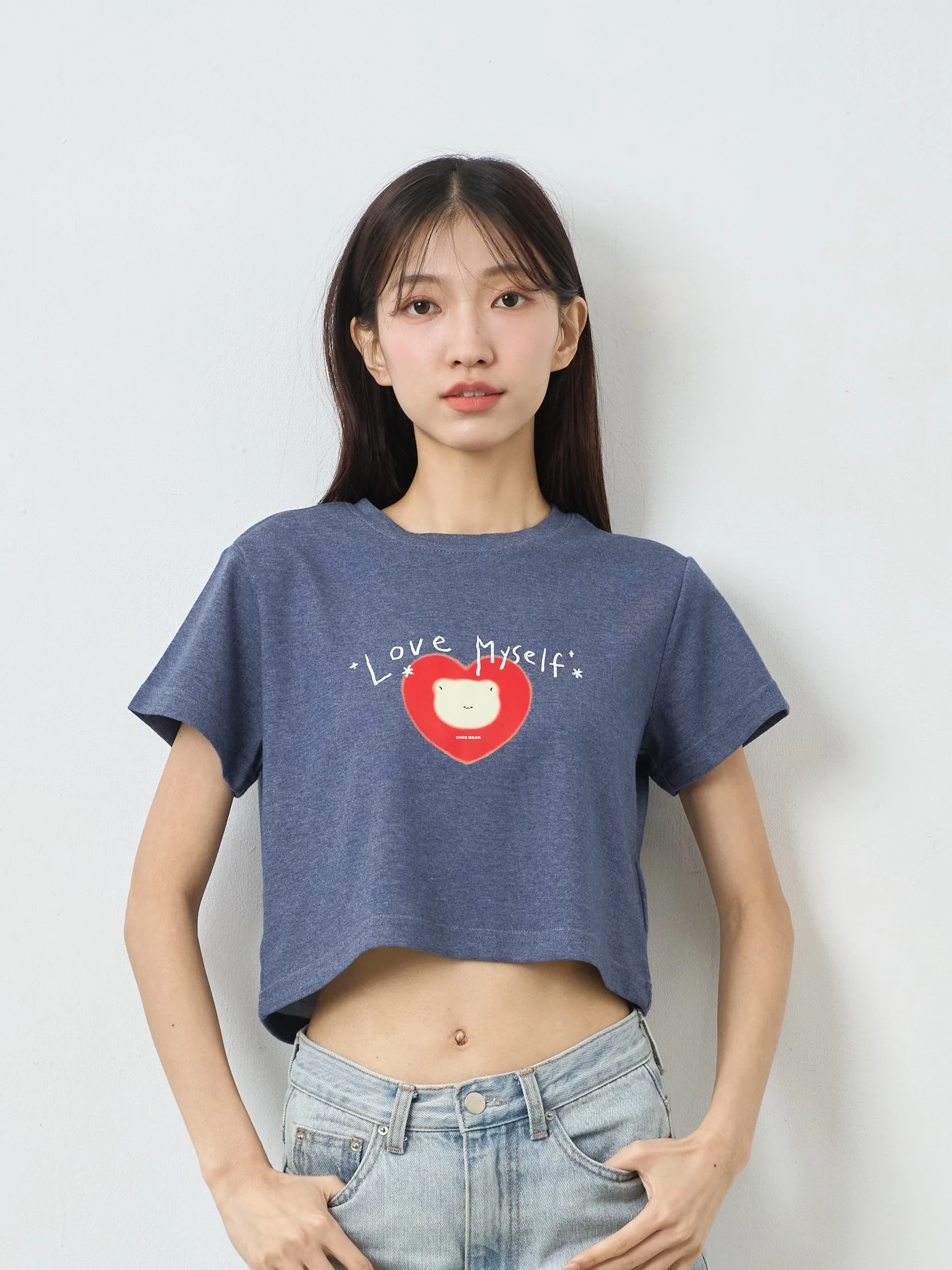 愛心貝爾 女短版雲朵TEE(麻花)