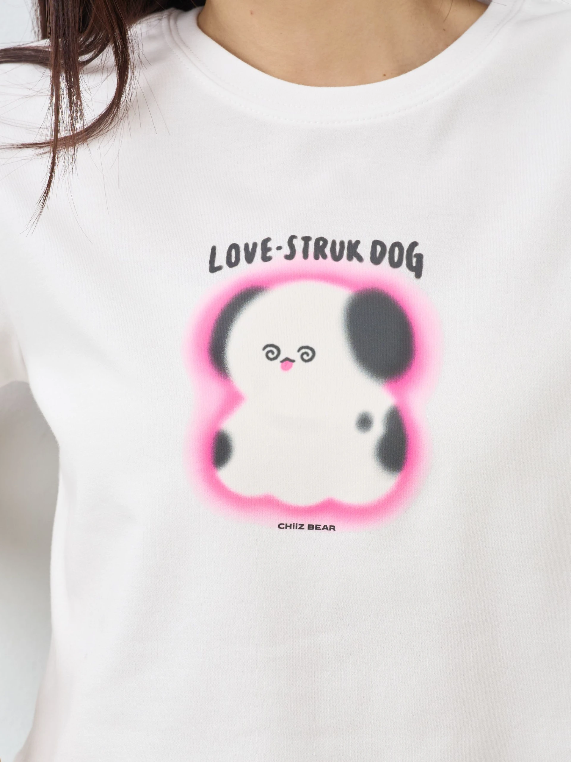 暈船小狗  女短版雲朵TEE