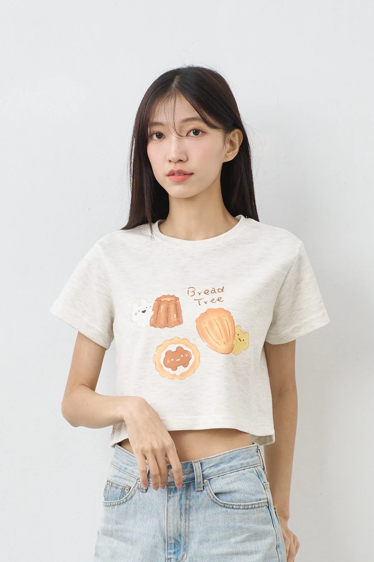 點心  女短版雲朵TEE(麻花)