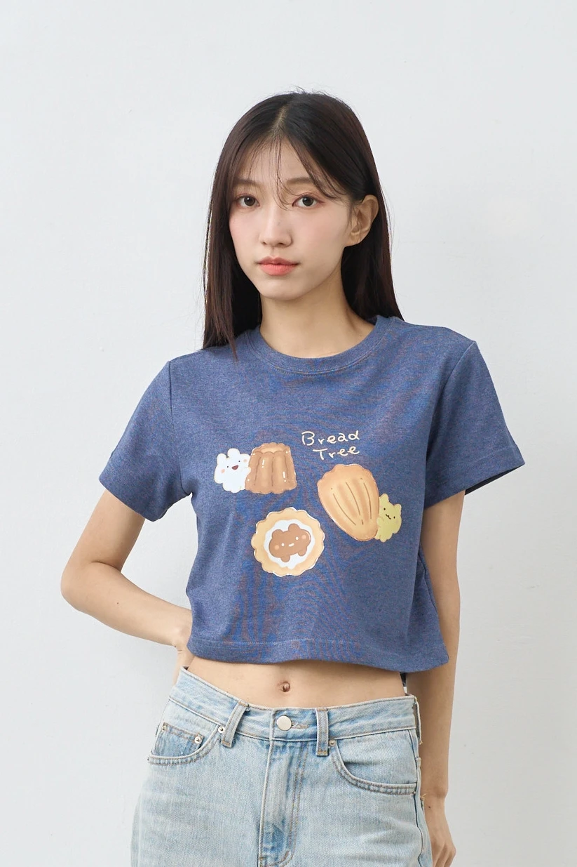 點心  女短版雲朵TEE(麻花)