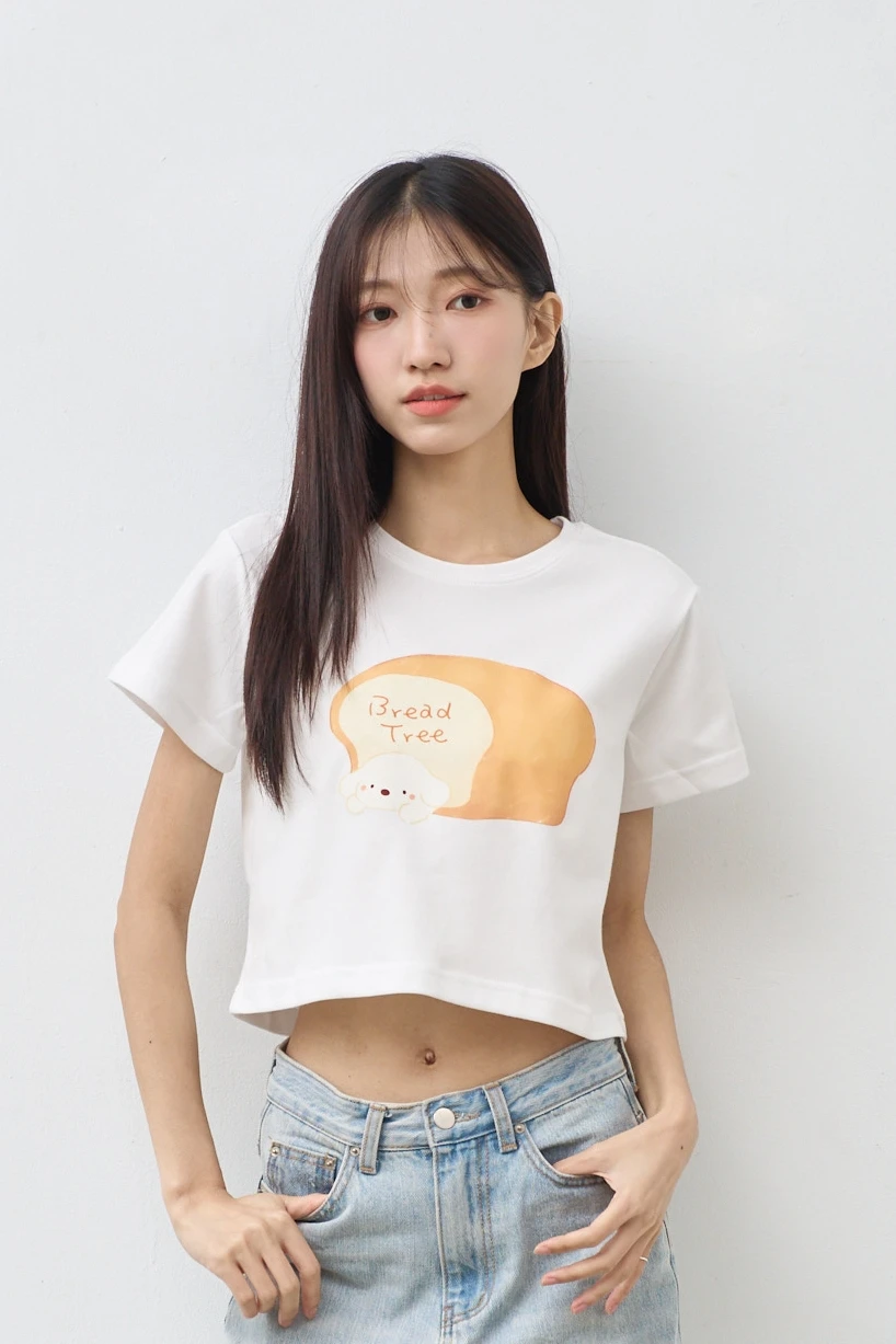 吐司  女短版雲朵TEE