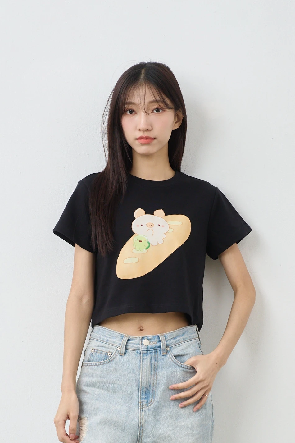 法國麵包  女短版雲朵TEE