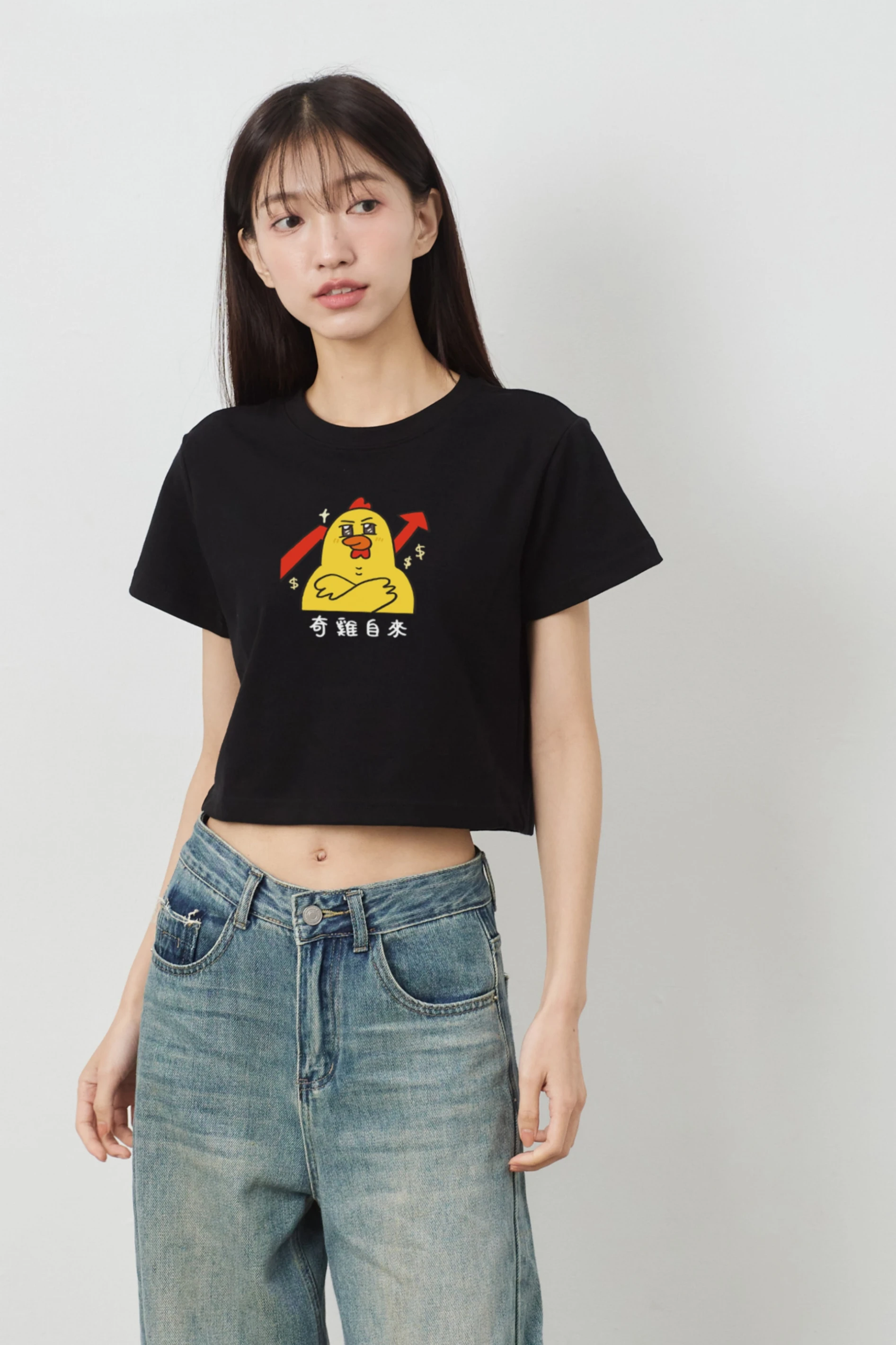 奇雞自來  女短版雲朵TEE