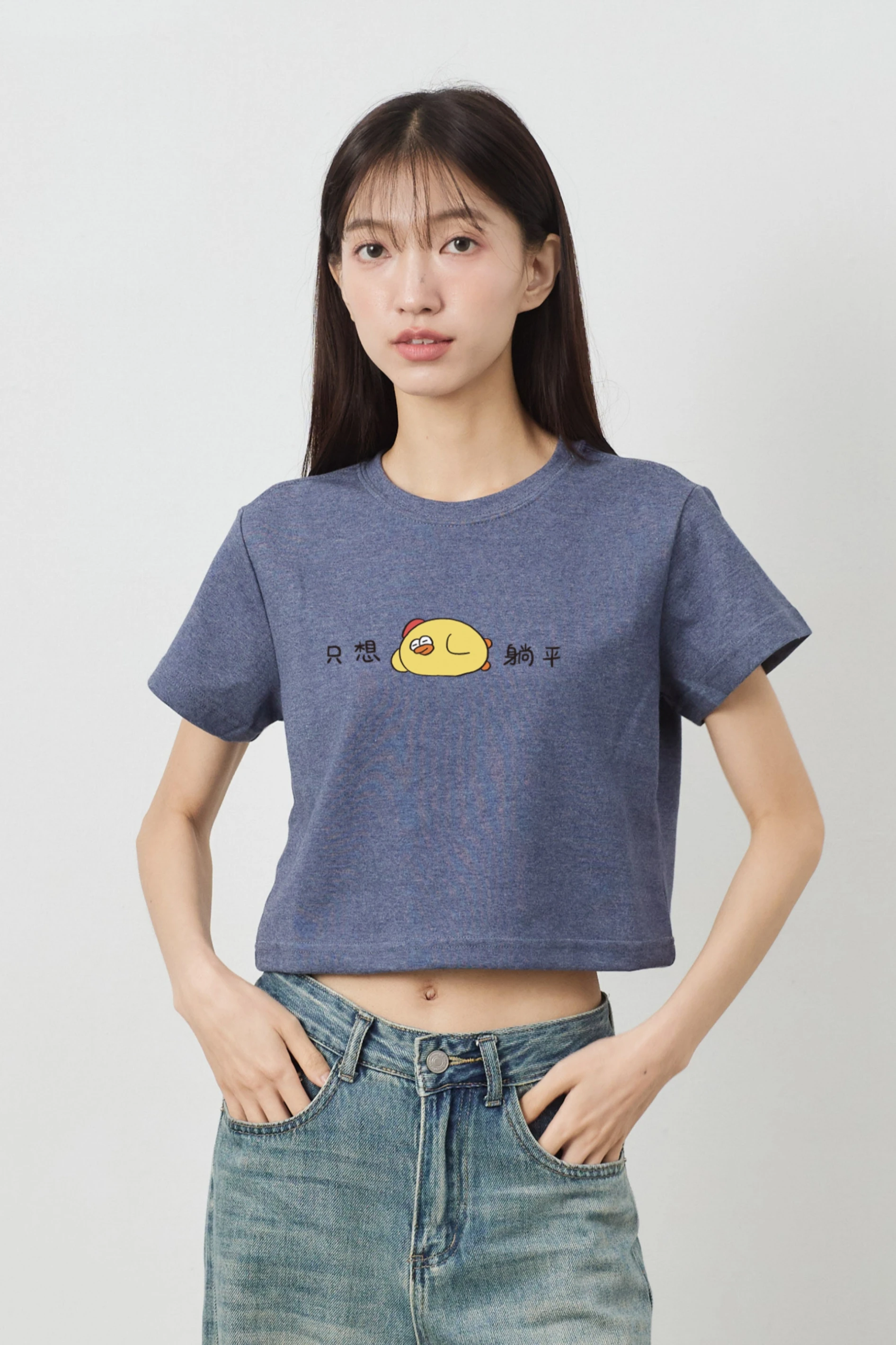 只想躺平  女短版雲朵TEE