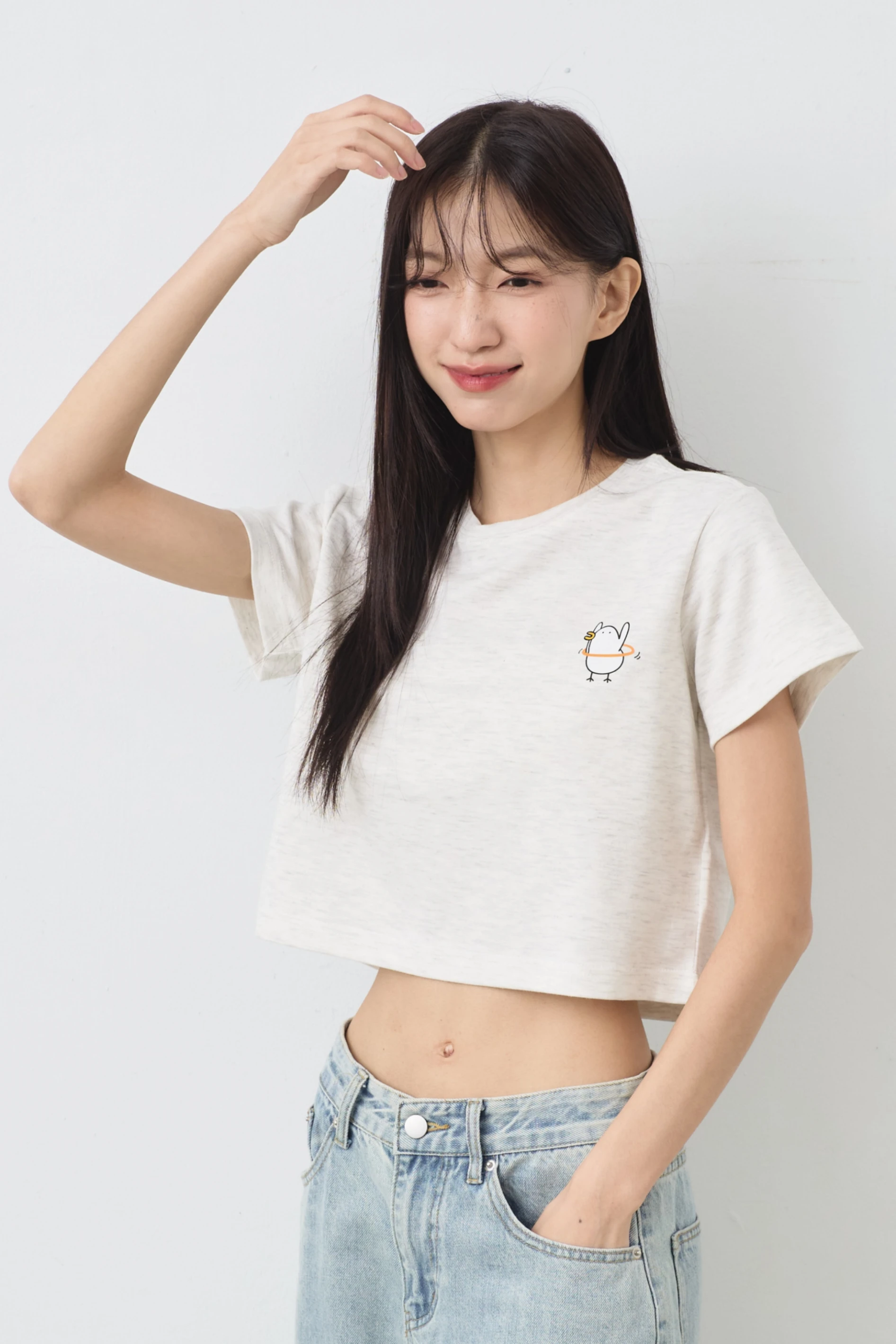呼拉圈呱  女短版雲朵TEE