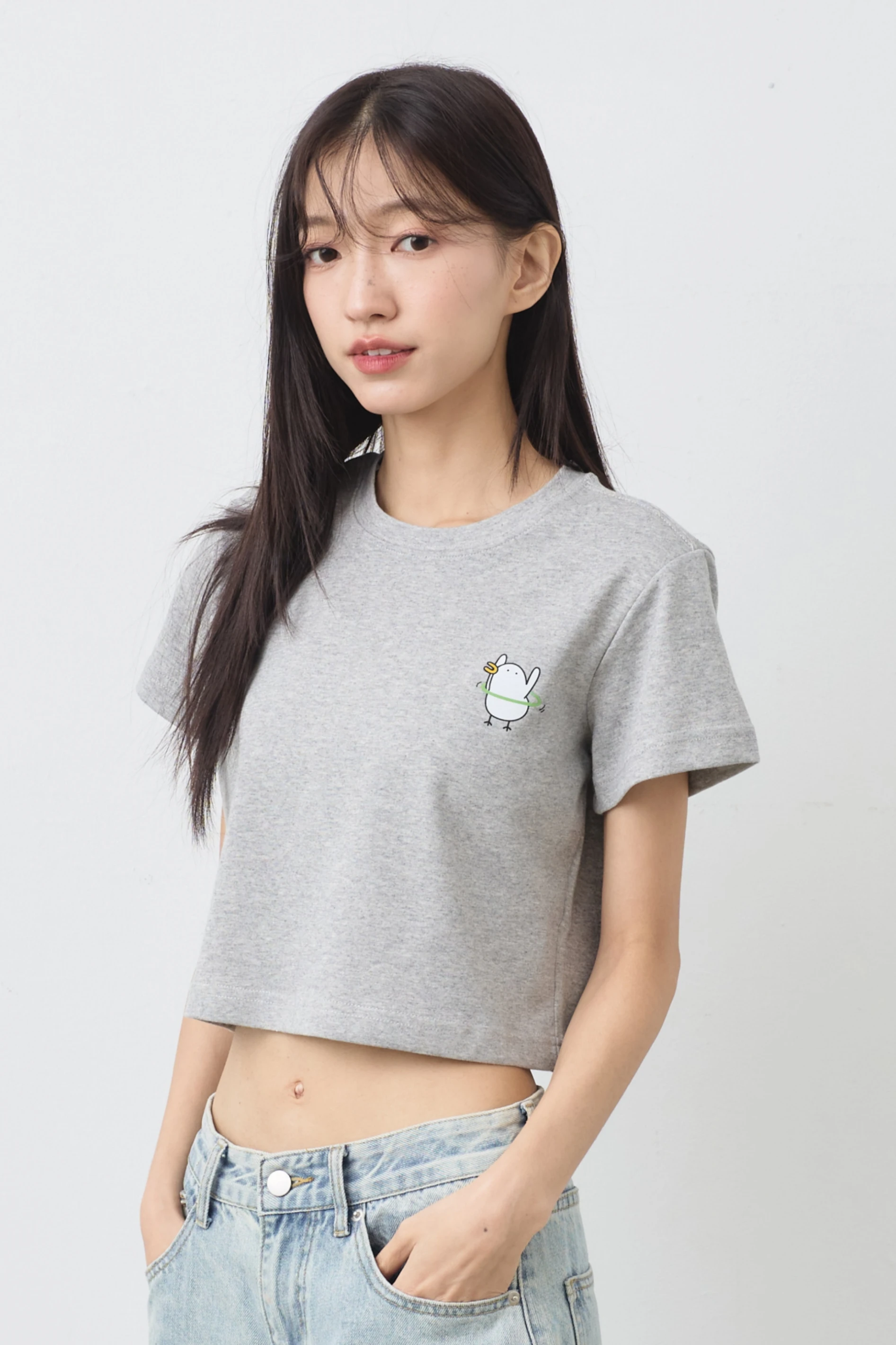 呼拉圈呱  女短版雲朵TEE