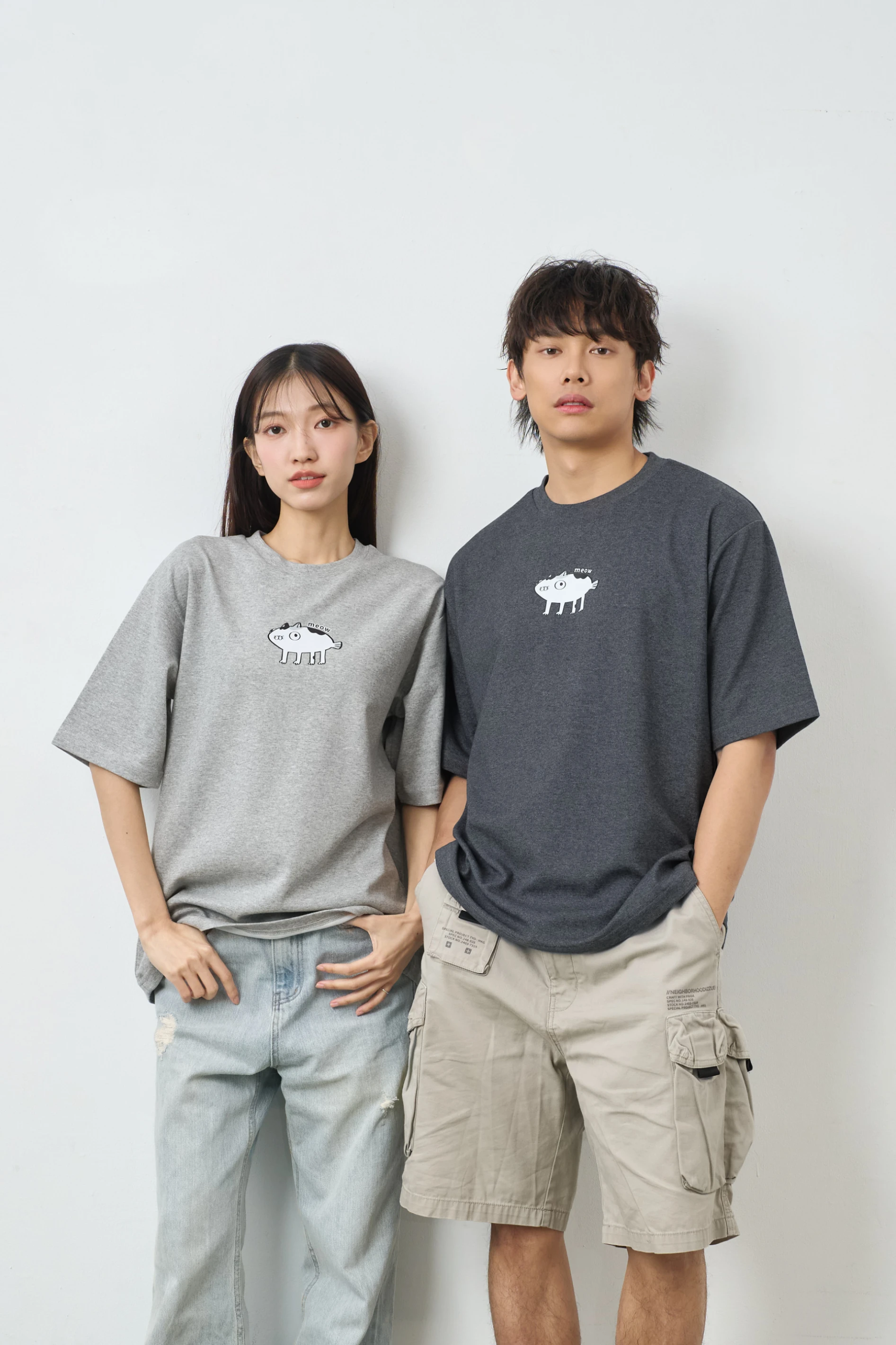 魚腳meow  親膚雲朵TEE(麻花)
