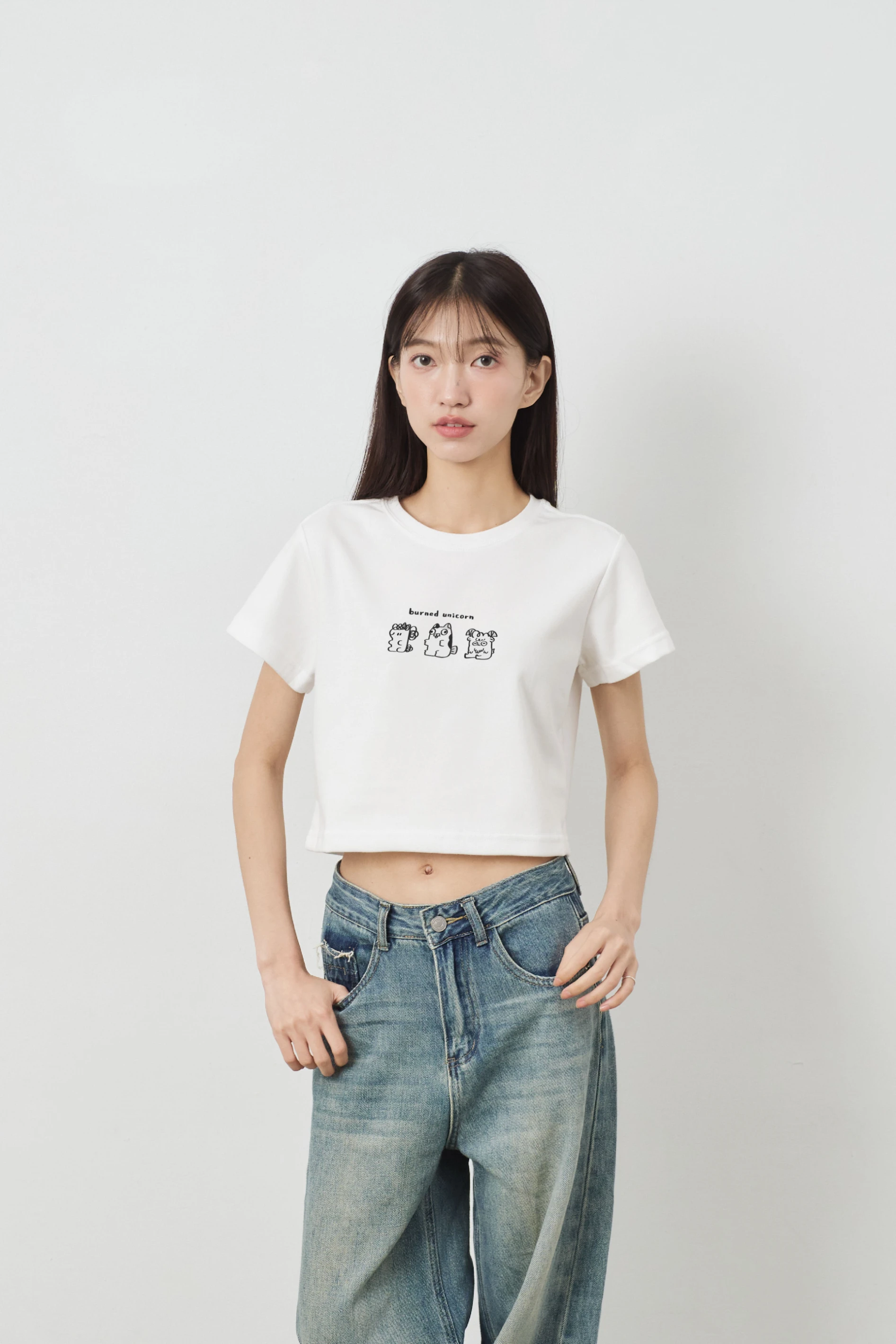泡泡軟糖  女短版雲朵TEE