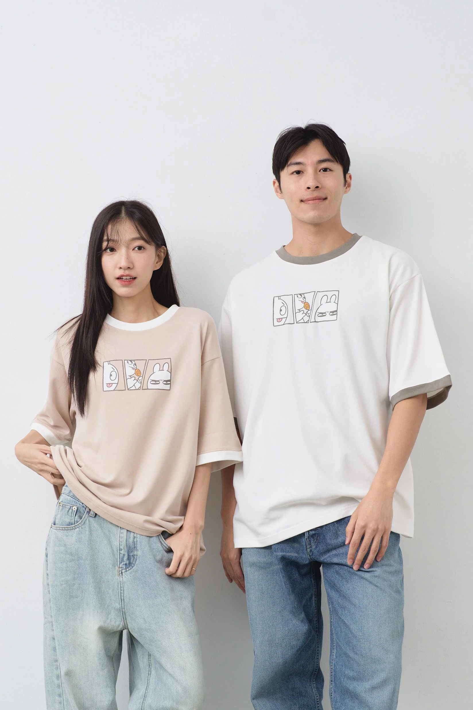 漫畫兔 跳色空氣TEE