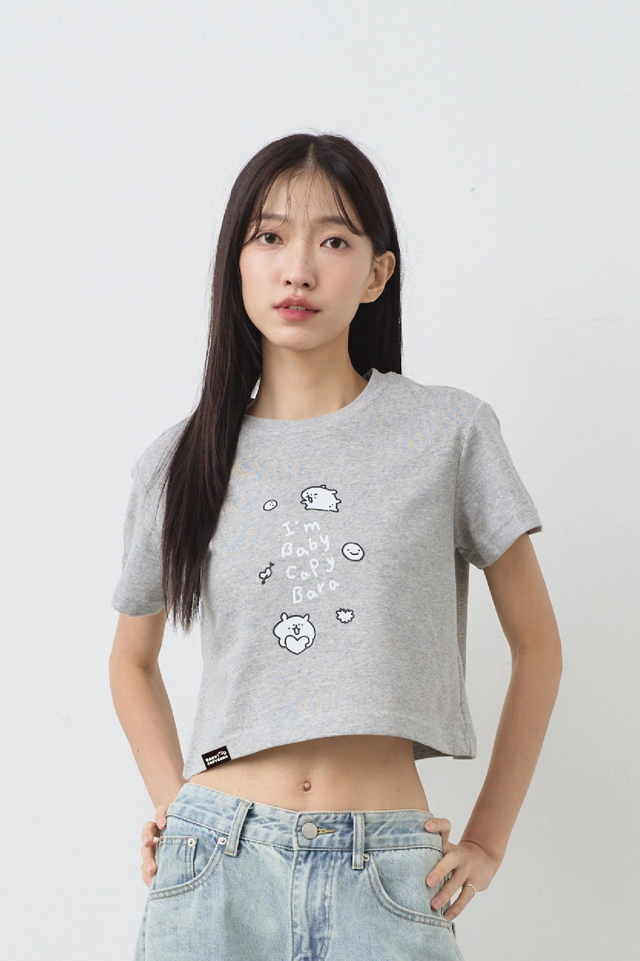 我是小水豚  女短版雲朵TEE (麻花)