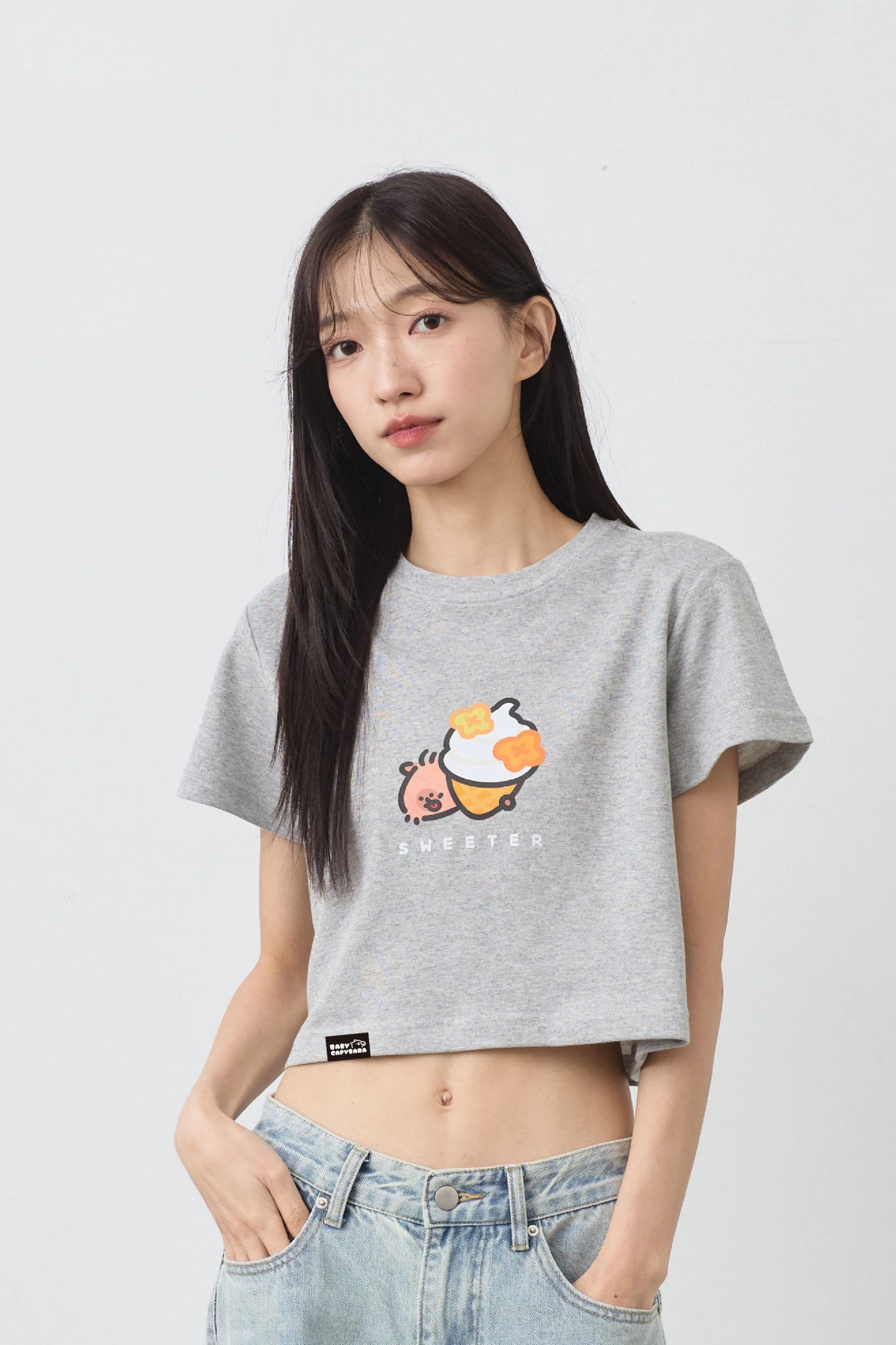 甜點狂熱份子  女短版雲朵TEE (麻花)