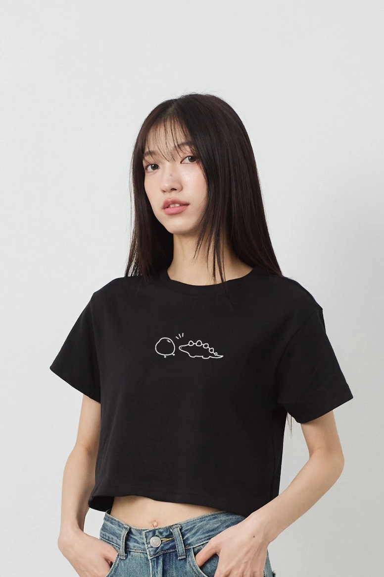 劍龍同學 女短版軟糖TEE