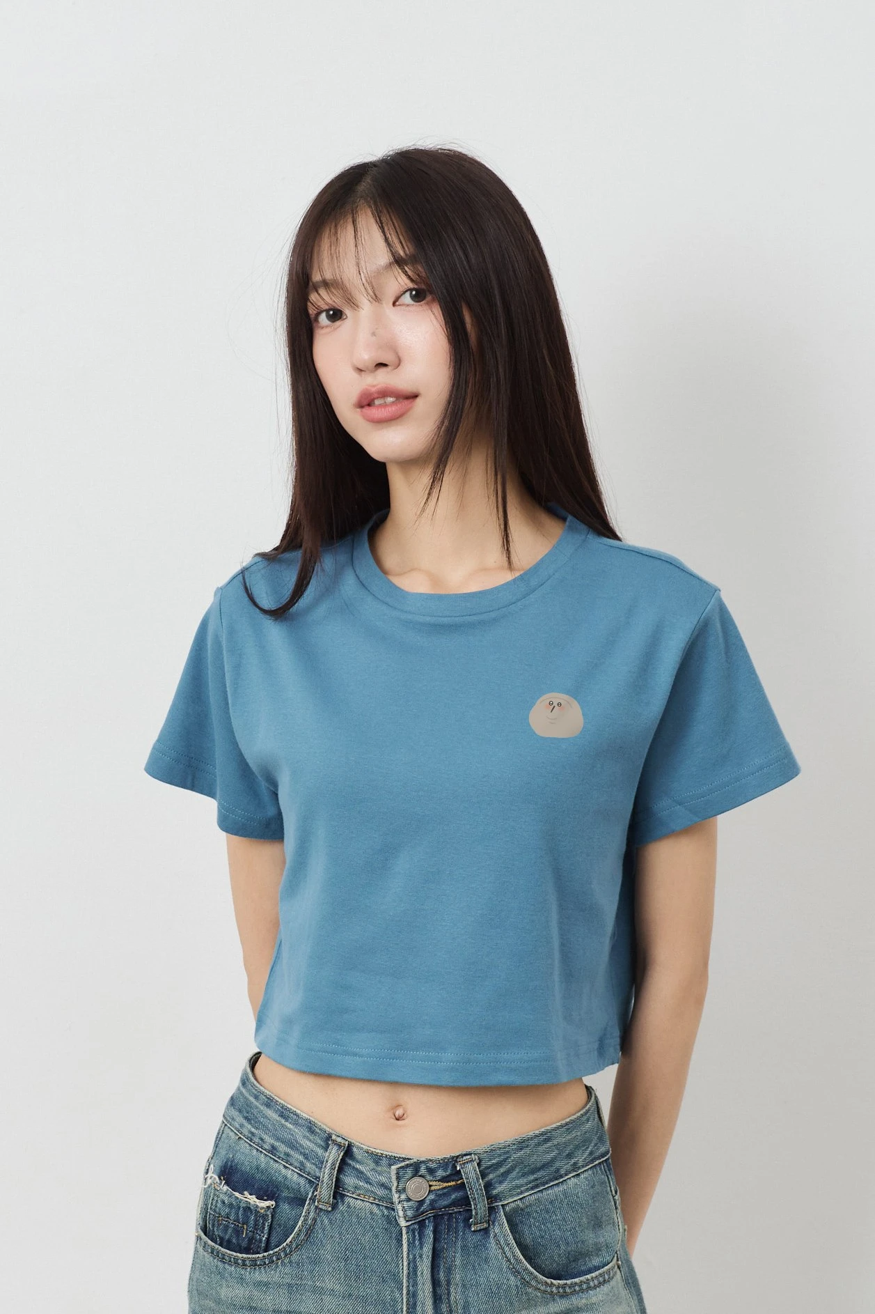哈皮鳥 女短版軟糖TEE