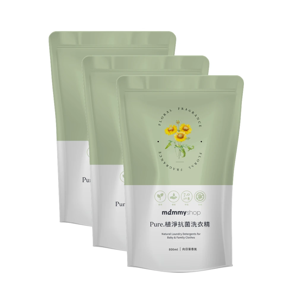 PURE 植淨抗菌洗衣精800ml補充包 3入組 (800ml*3)