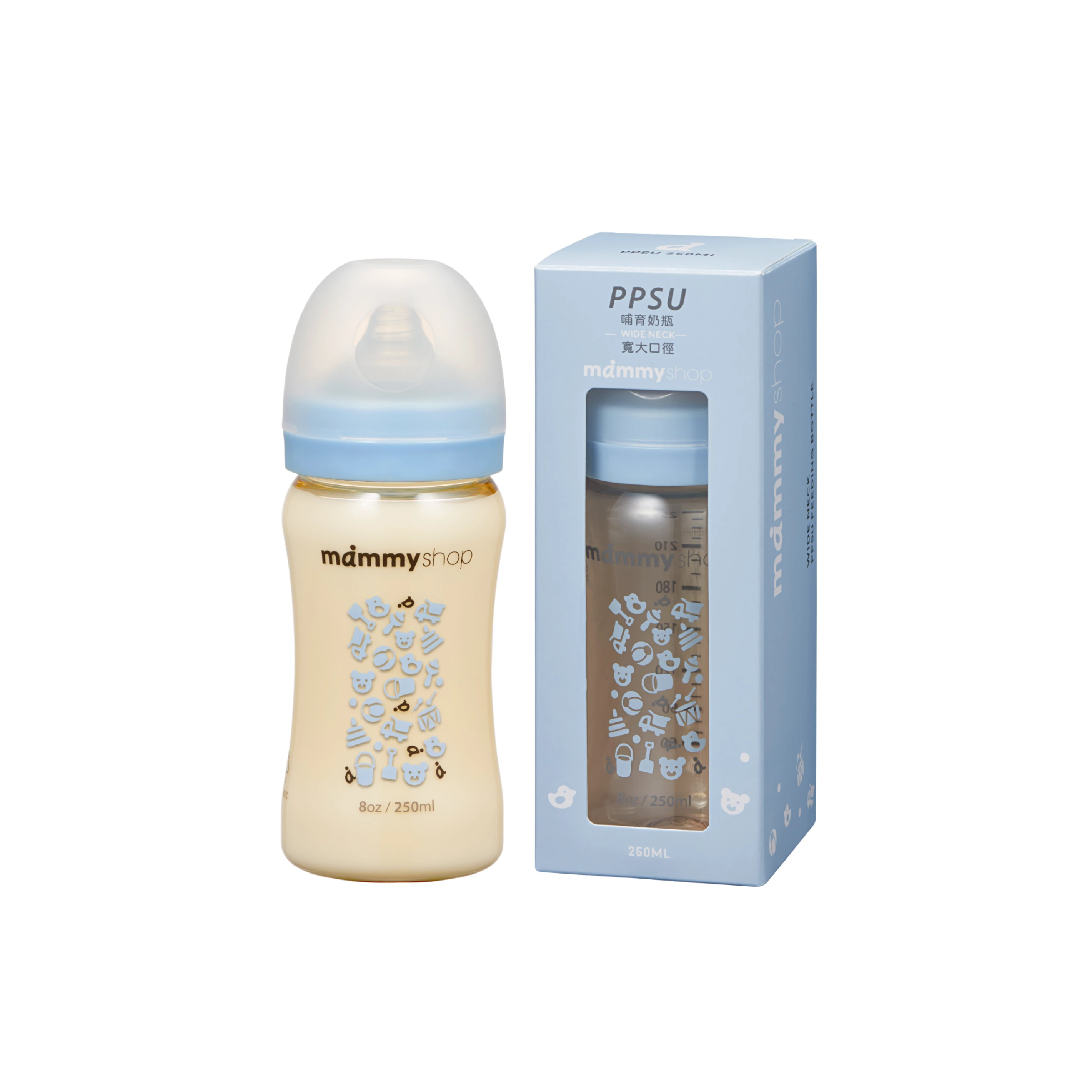 母感體驗2.5 - PPSU奶瓶 250ml (寬大口徑 / 朵朵藍)