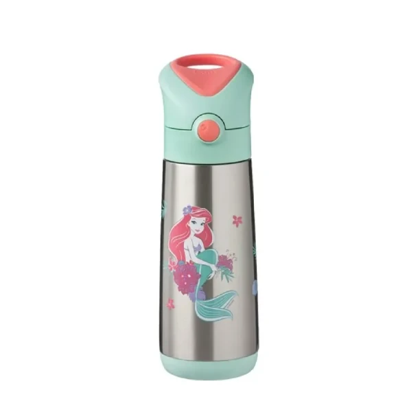 b.box 迪士尼不鏽鋼吸管保冷杯500ml-美人魚