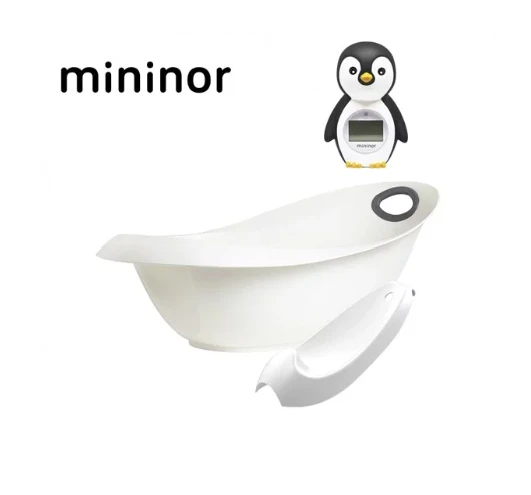 【丹麥mininor】寶寶澡盆+企鵝水溫計