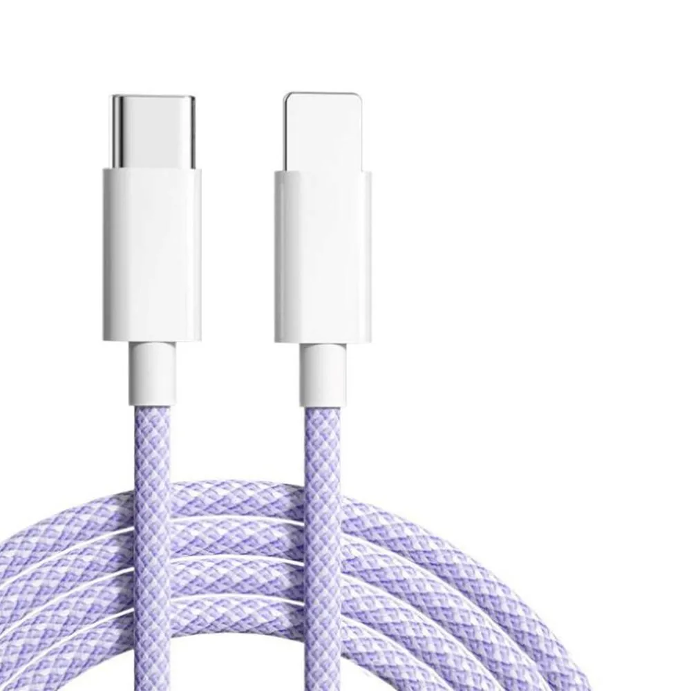 Iphone Ipad 編織充電線 充電線 傳輸線 PD 60w 27w Type-c 快充線 馬卡龍色系 多色編織