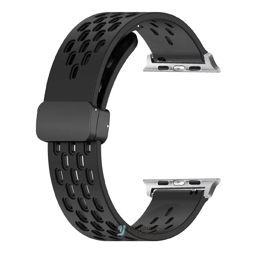 蘋果 Apple Watch SE 11 10 9 8 7 6 5 4 3 2 22MM 矽膠 磁吸 透氣 洞洞 錶帶