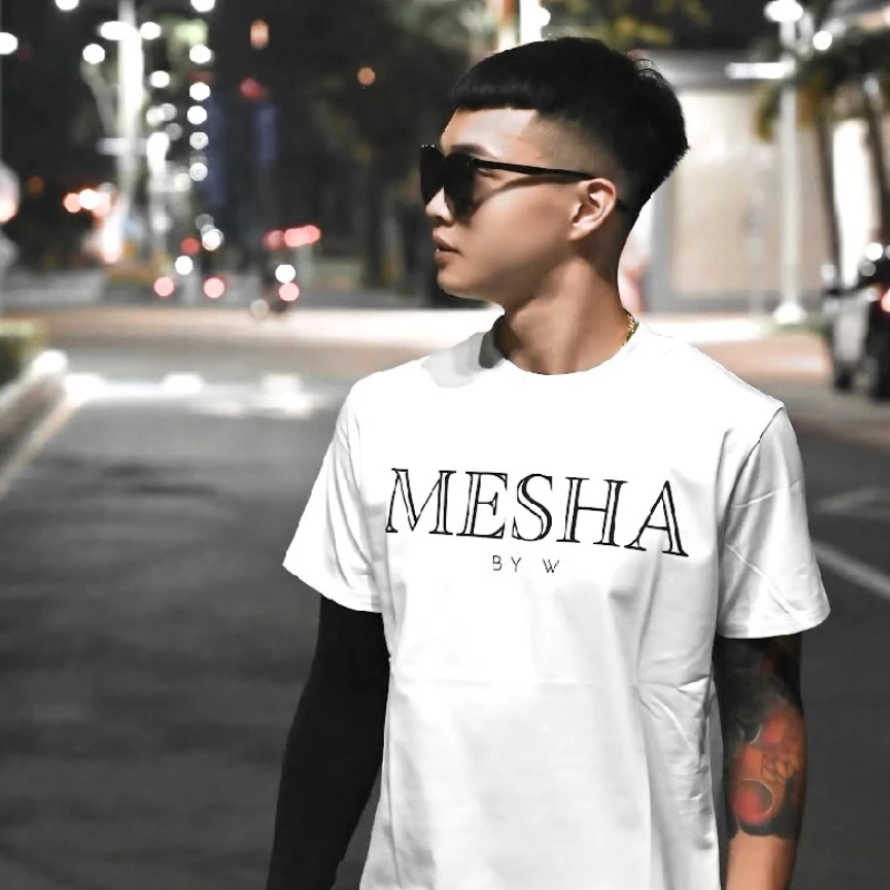 【MESHA】經典字母｜萊卡短T(2色)