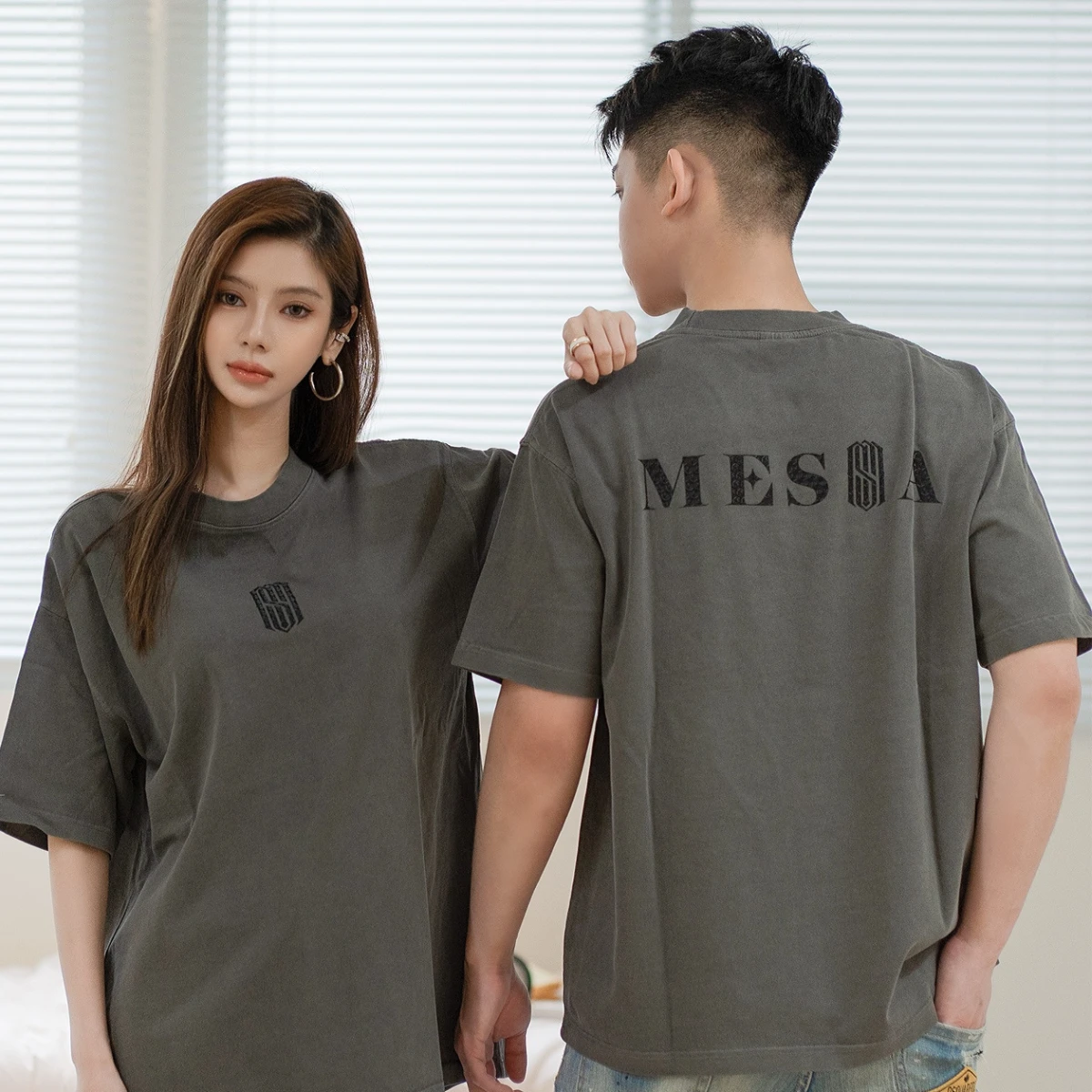 【MESHA】黑曜紋理｜水洗短T（3色)