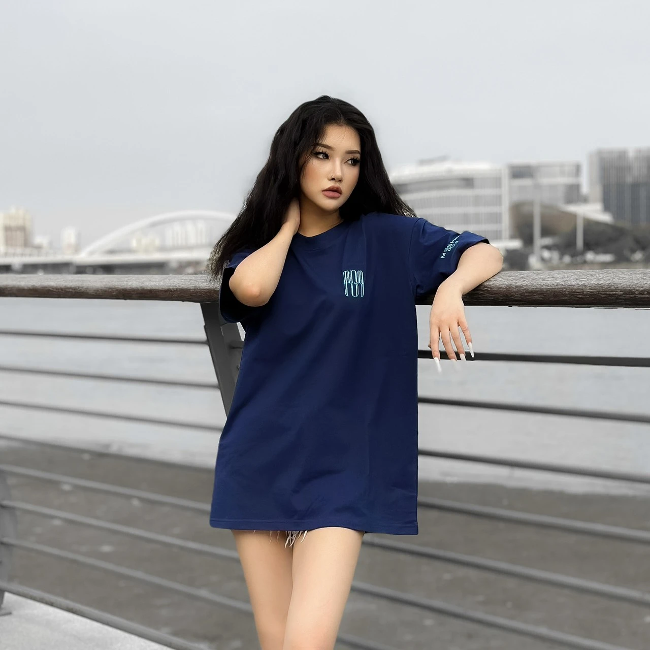 【MESHA】刺繡Logo｜靛曜藍 · 藍標