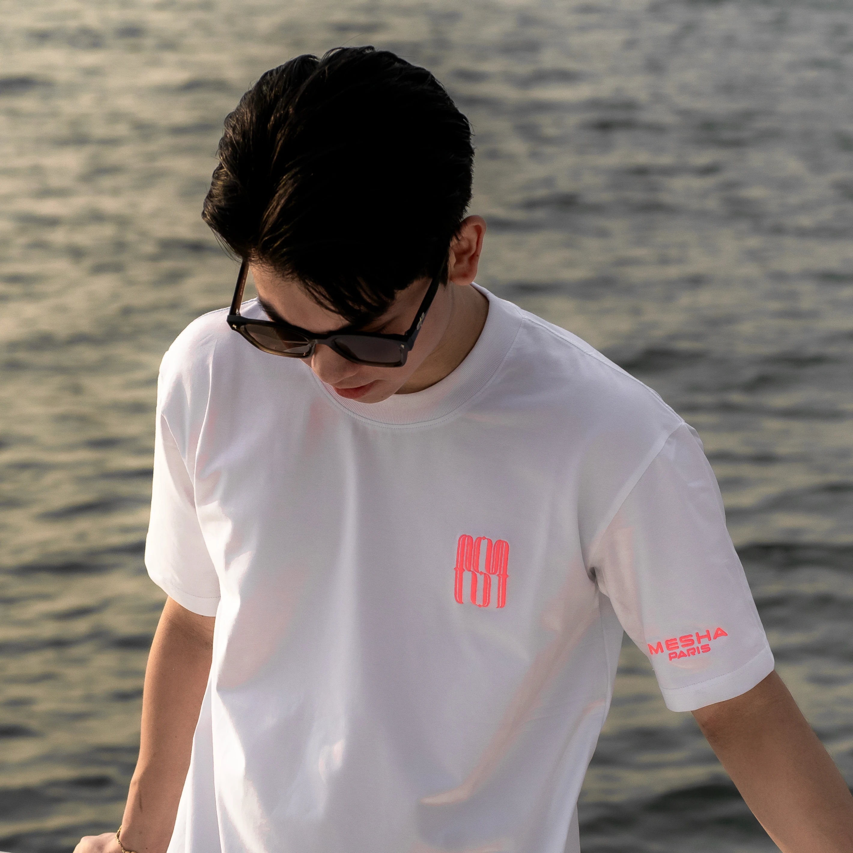 【MESHA】刺繡Logo｜桃色風暴· 白粉