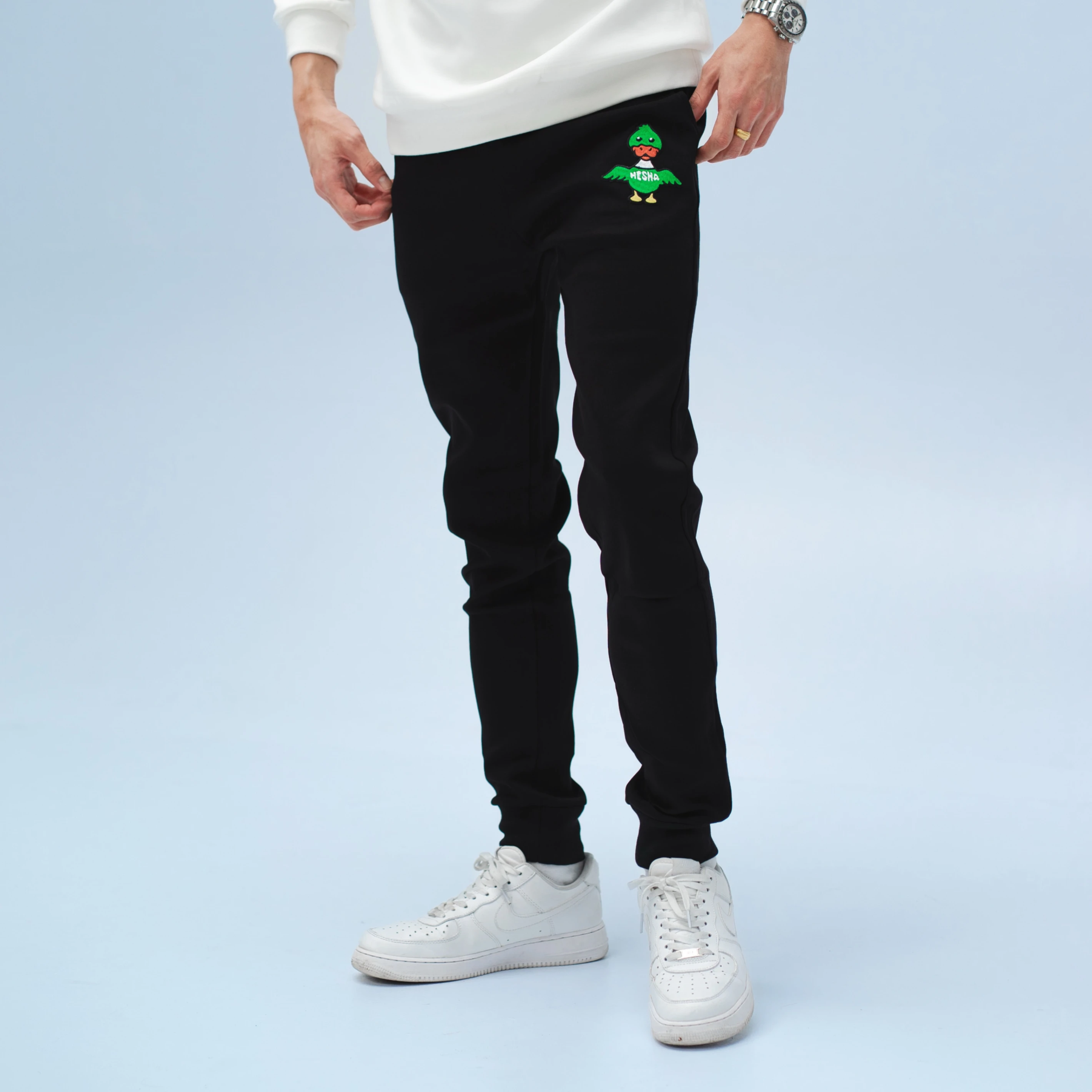 【MESHA】刺繡小鴨｜棉長褲(2色)