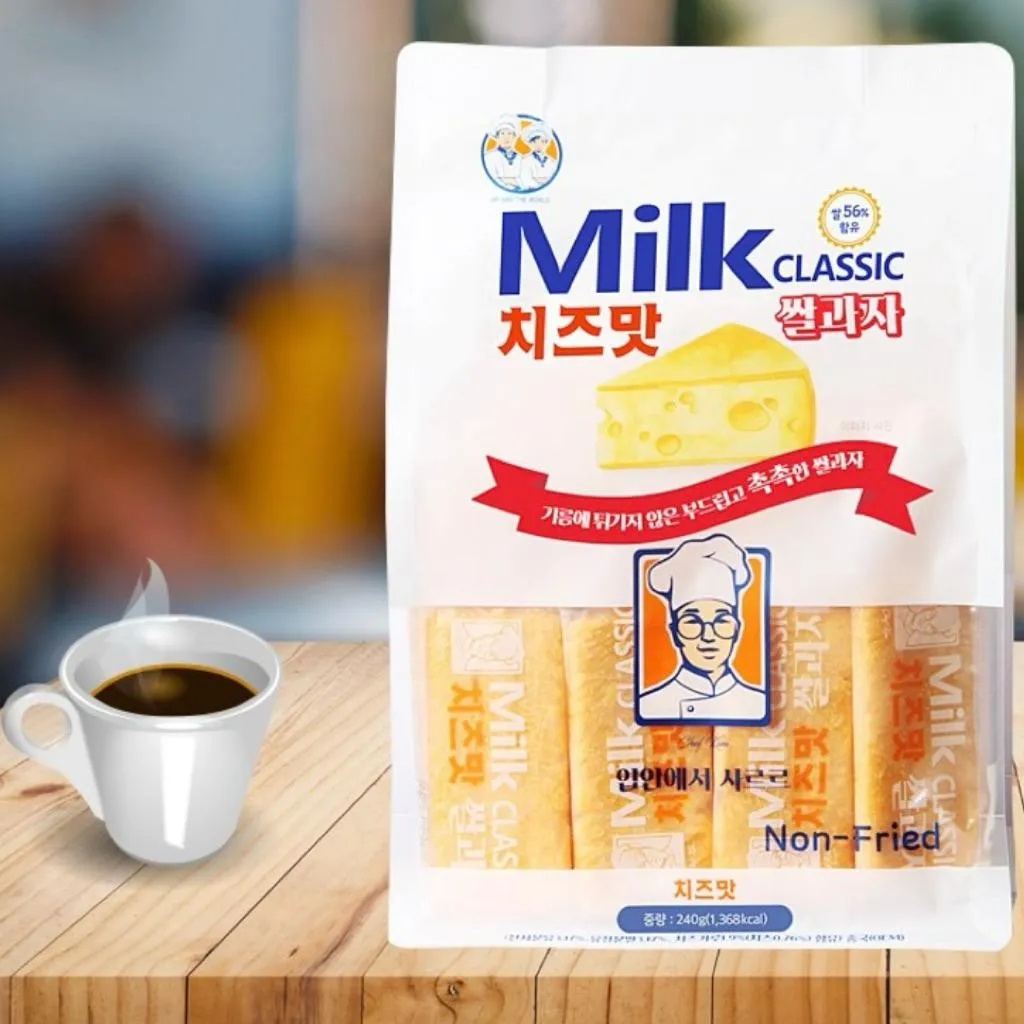 【Milk Classic】濃郁起司餅乾240克/袋｜非油炸｜小孩最愛｜零食｜米餅