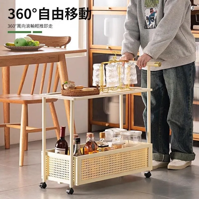 移動茶几 邊桌 收納推車｜客廳／沙發旁／床邊｜雙層置物 附輪好推@HAP
