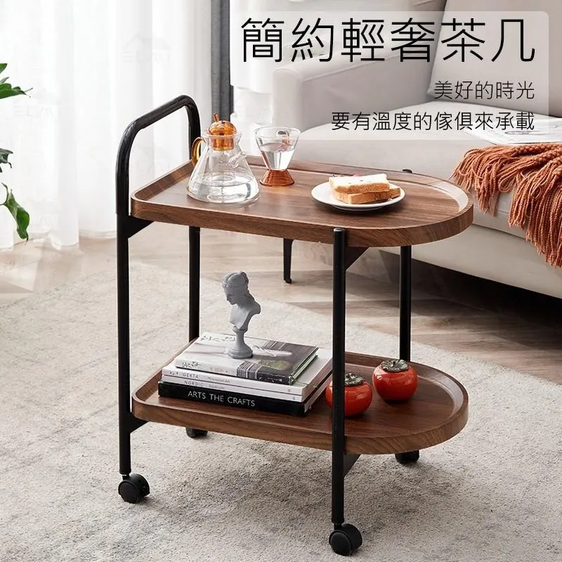 推車茶几 移動邊桌 客廳桌｜客廳／沙發旁／小戶型｜創意雙層設計 附輪靈活@HAP