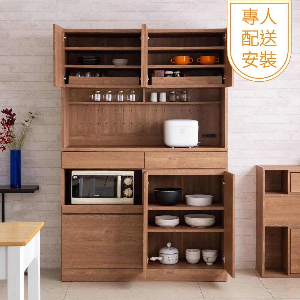 大容量廚房櫃 電器櫃 餐櫥櫃｜廚房／茶水間｜120cm寬 免組裝直送到府@JUN