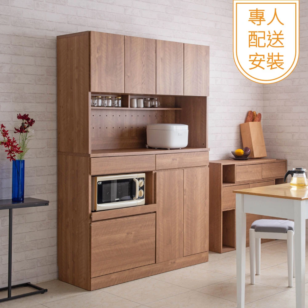 大容量廚房櫃電器櫃餐櫥櫃｜廚房／茶水間｜120cm寬免組裝直送到府@JUN