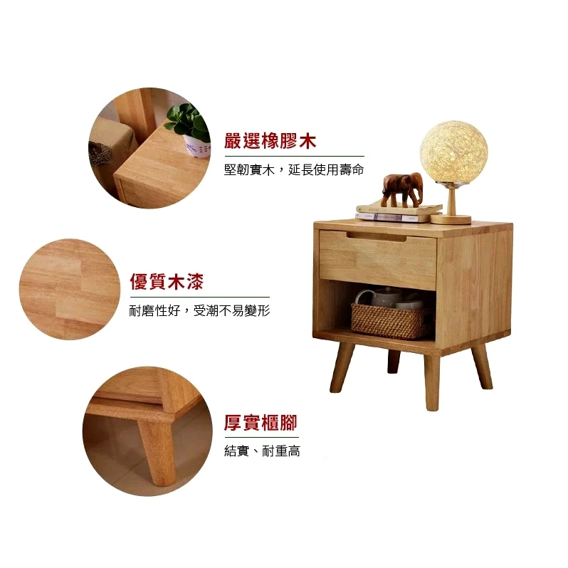 【凱文哥】簡約床頭櫃 邊几 小櫃子｜臥室／宿舍｜開放格+抽屜 實用設計@HAP