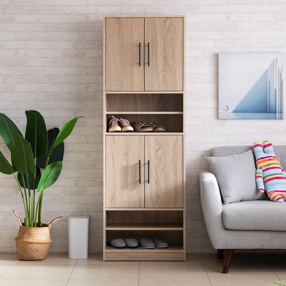 【凱文哥】加高型多層大容量玄關鞋櫃｜縱向系統級收納｜四門四格玄關櫃 鞋架 180公分高鞋櫃 (一家人鞋款一櫃全收)@JUN