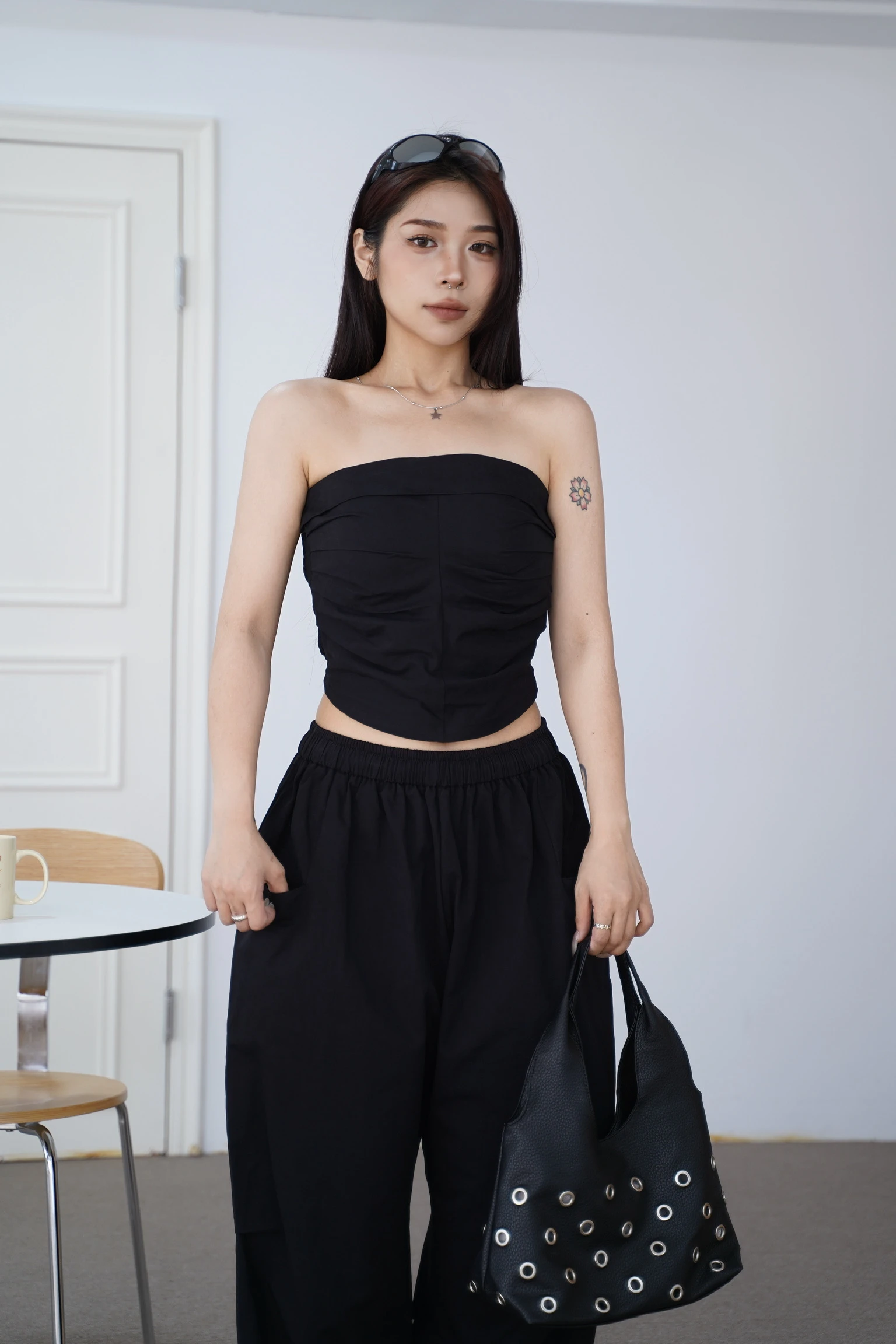 時髦穿搭✦挺版打摺造型平口兩件組套裝 //3色