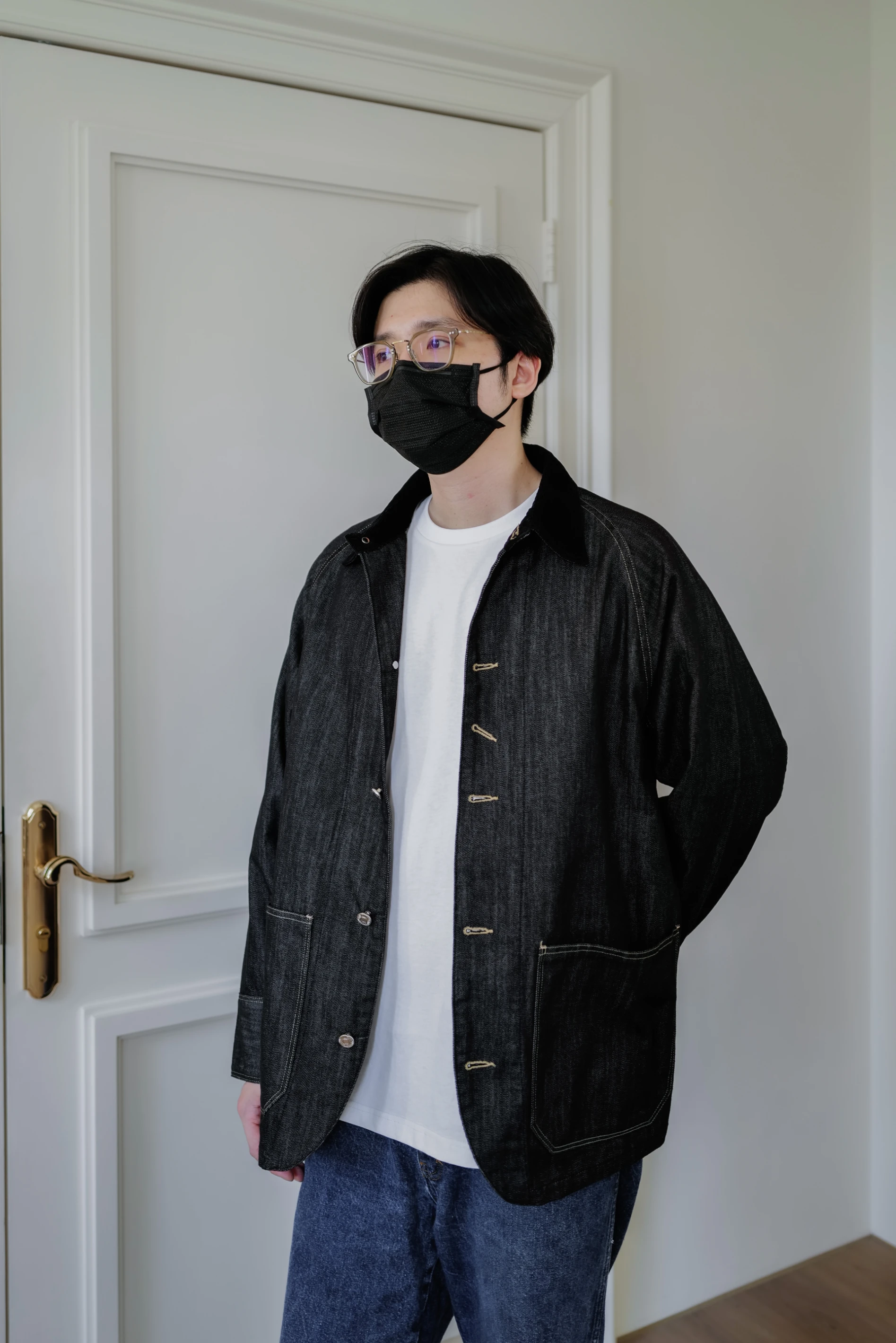 現｜拼接領牛仔外套