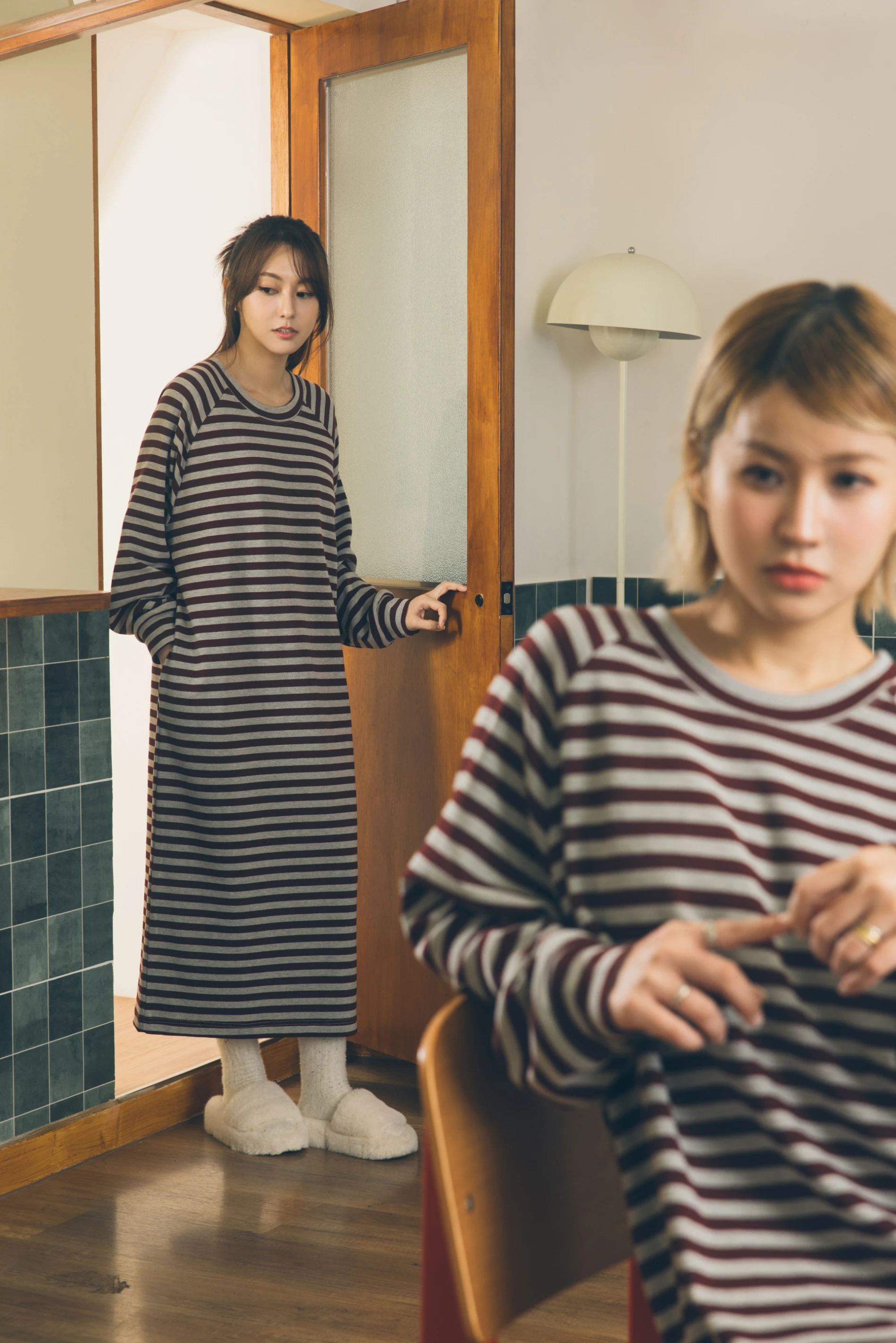 現｜Lazy stripe 栗子可可條紋洋裝