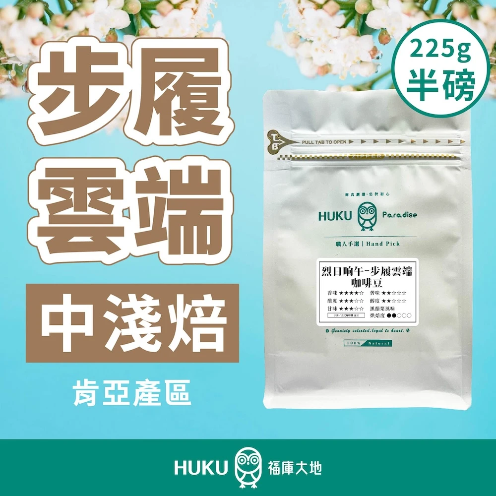 肯亞AA 精品咖啡豆 中淺焙 半磅 咖啡豆 步履雲端