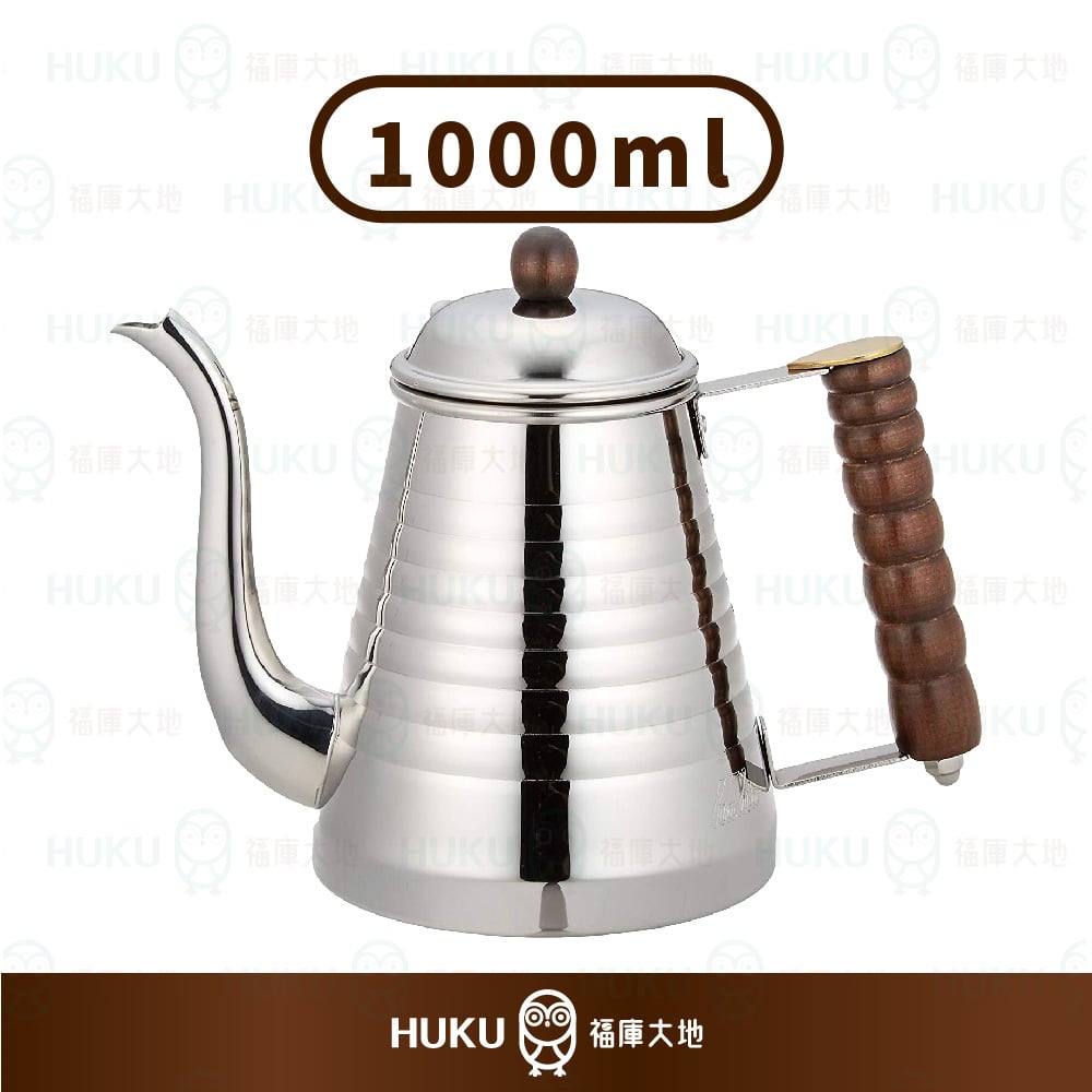 Kalita Wave 1000 手沖壺｜18-8不鏽鋼鶴嘴壺｜原木握柄｜日本製福庫