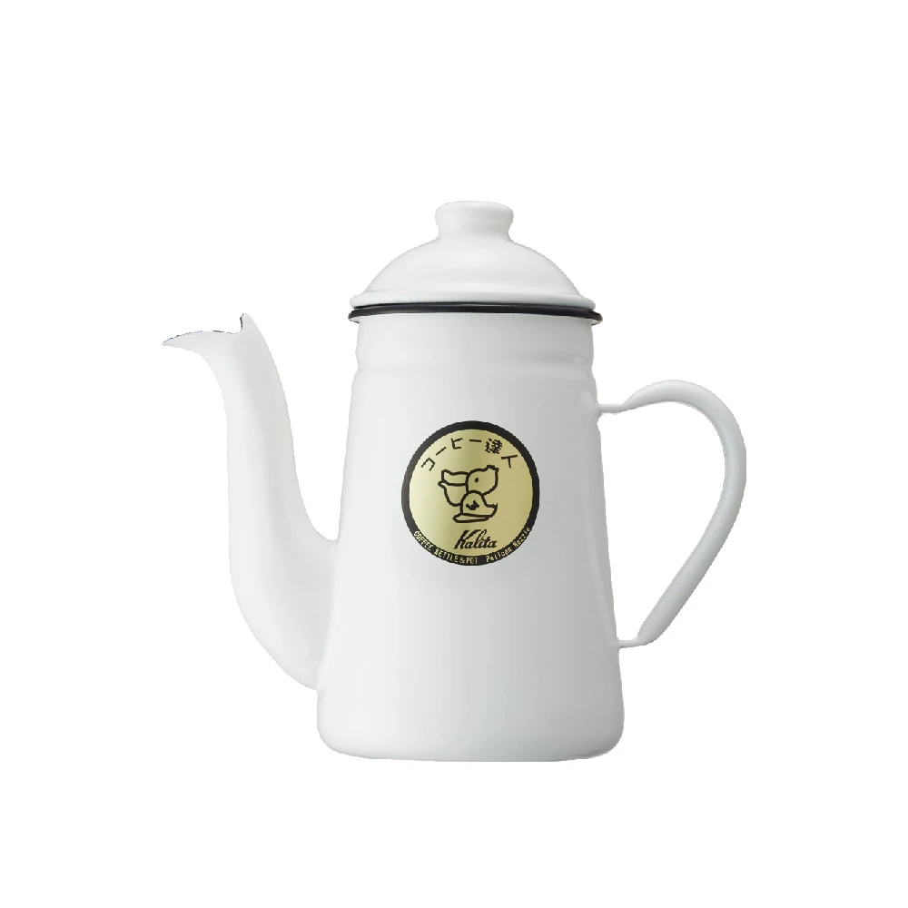 Kalita 鶴嘴手沖壺優雅白｜日本製琺瑯咖啡壺｜咖啡壺約1L 福庫大地Huku