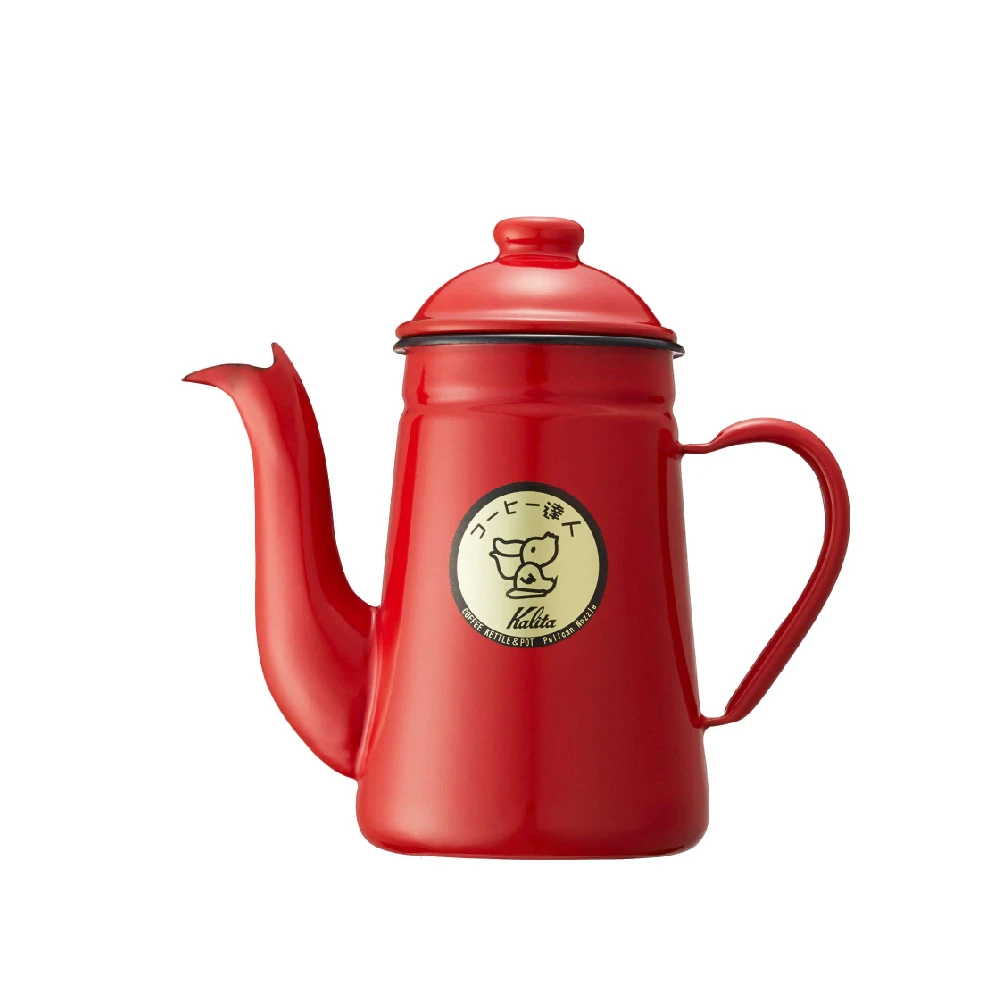 Kalita 鶴嘴手沖壺鮮紅色｜日本琺瑯工藝｜咖啡壺約1L 福庫大地Huku