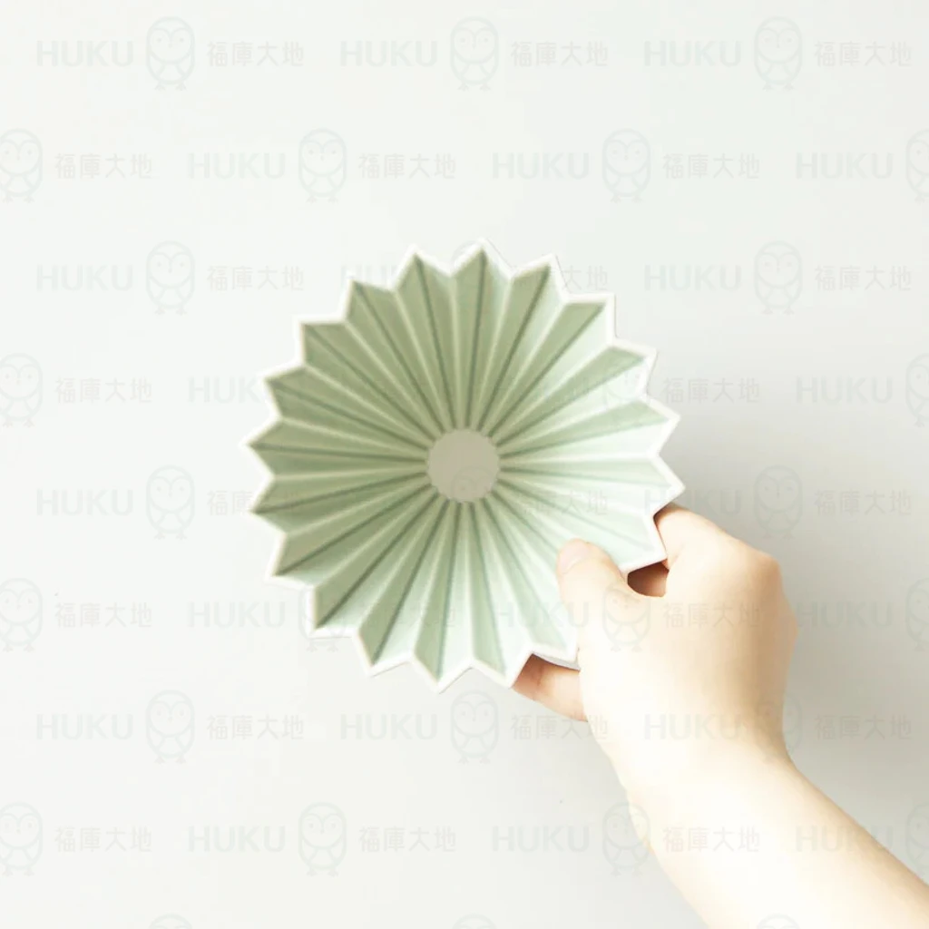 Origami 摺紙濾杯 霧綠色 S號｜含木座｜日本製