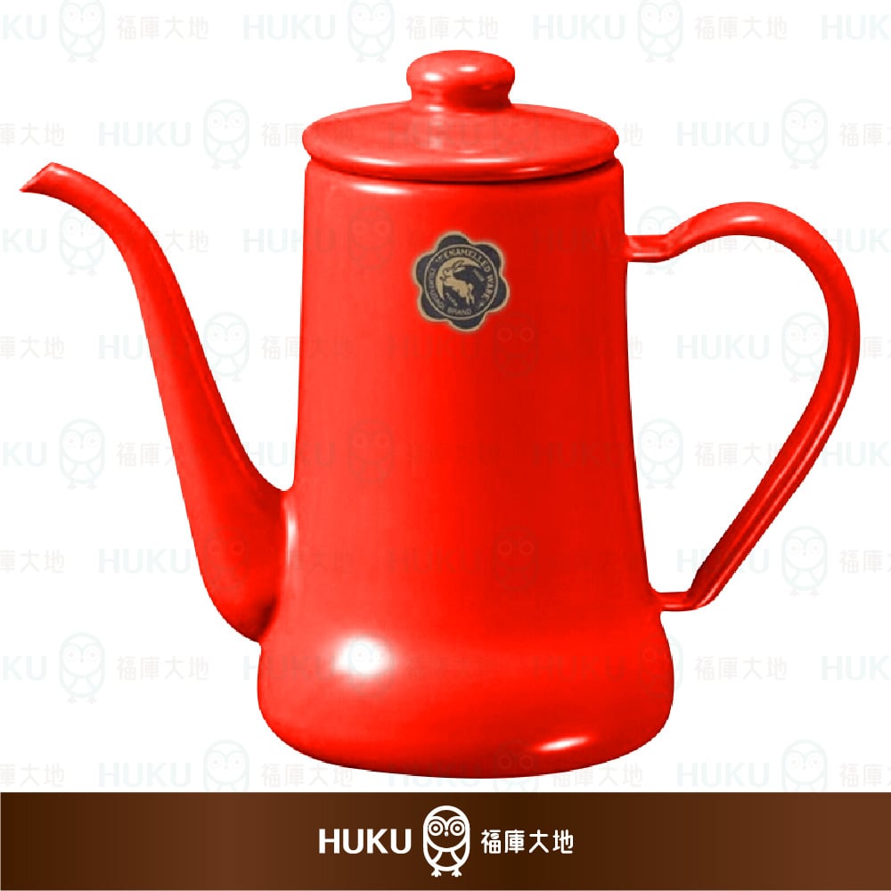 月兔印琺瑯細口手沖壺1.2L（紅色） 福庫大地Huku Paradise
