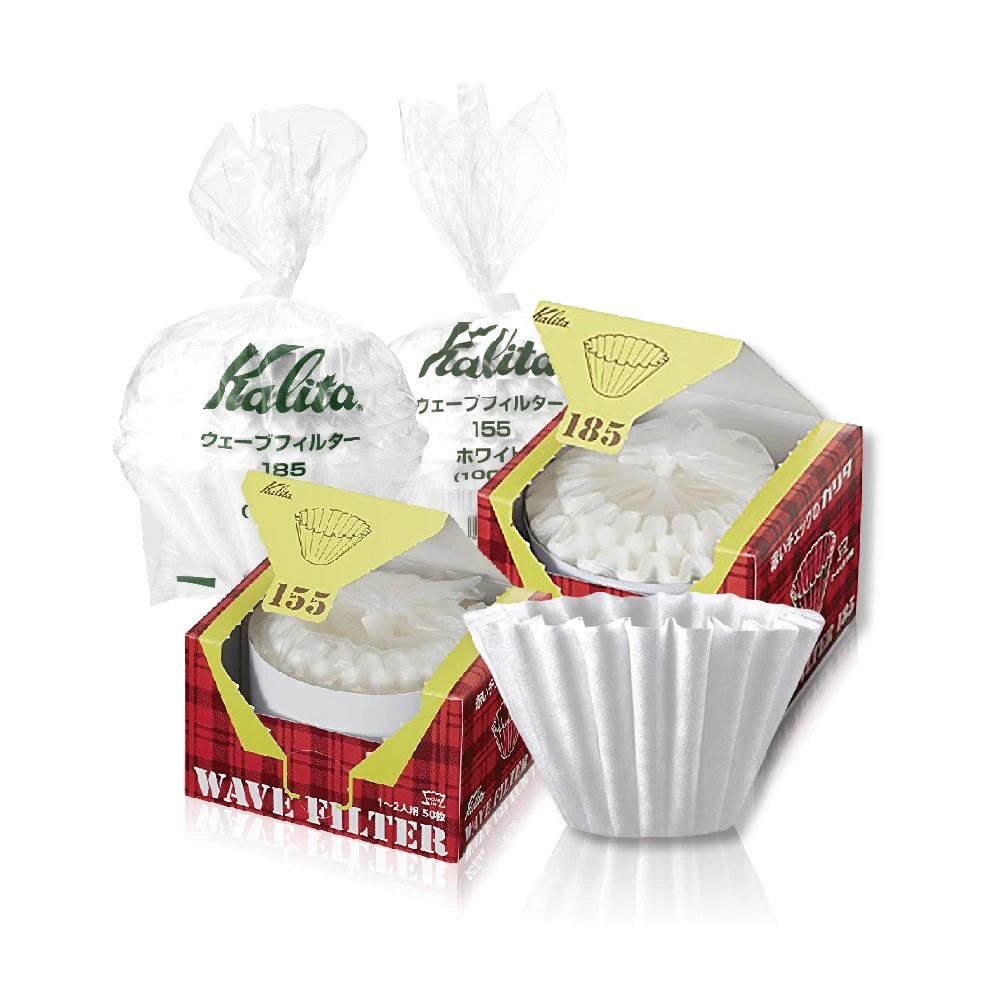 Kalita Wave 蛋糕濾紙 155／185｜酵素漂白｜50入盒裝 ｜100入袋裝
