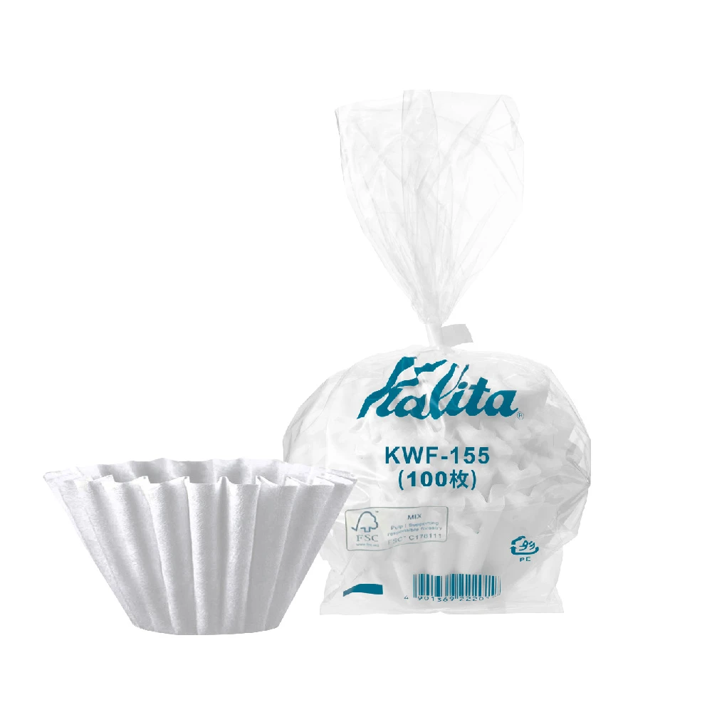 Kalita 155 蛋糕濾紙 100 入 袋裝｜酵素漂白｜日本製 蛋糕型濾杯專用