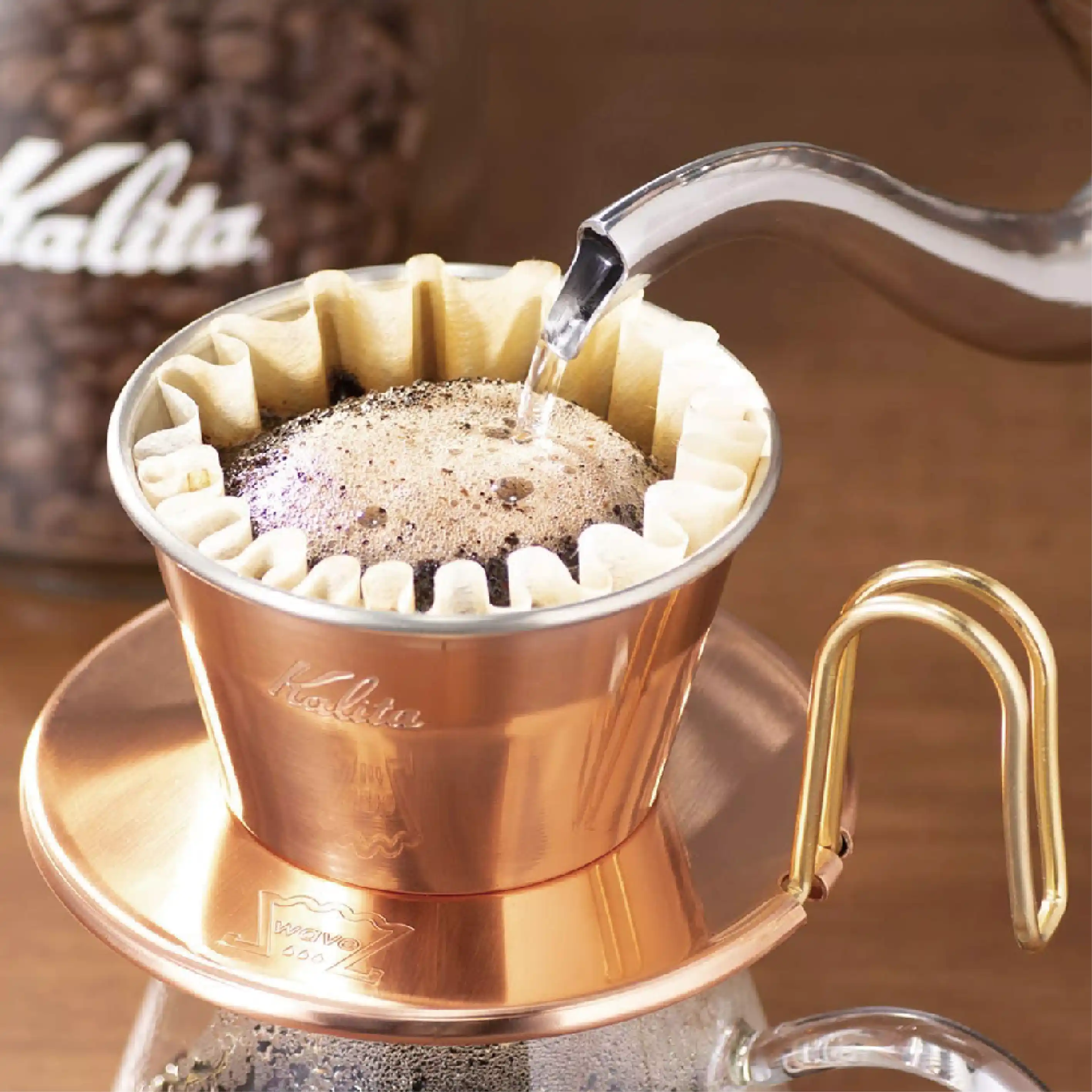 Kalita × TSUBAME WDC-155系列銅製蛋糕型濾杯#04105｜1-2杯｜日本銅