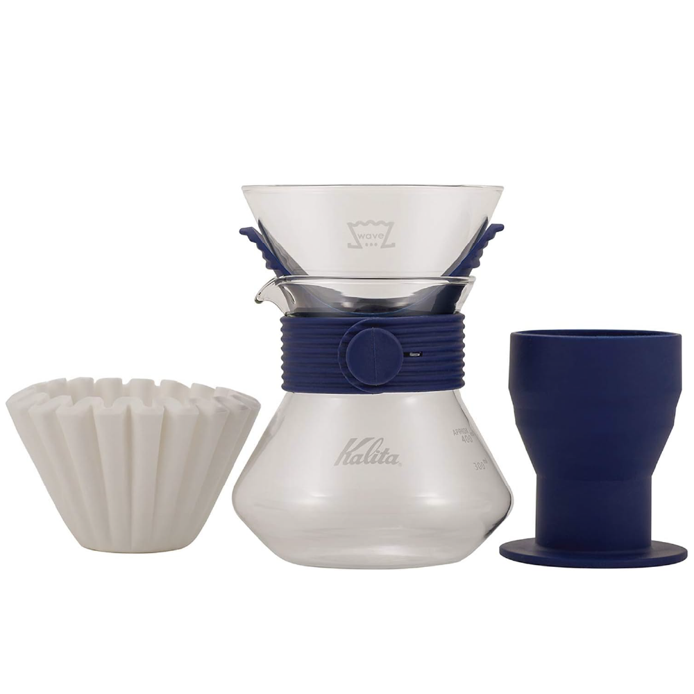 Kalita 185 波浪手沖玻璃壺組合｜海軍藍