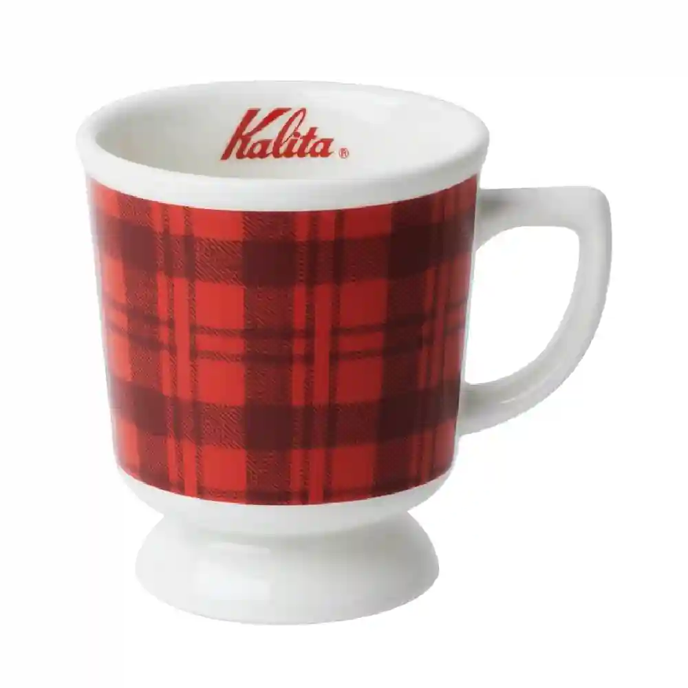 Kalita 復古紅格紋馬克杯（小）200ml｜日系昭和風咖啡杯